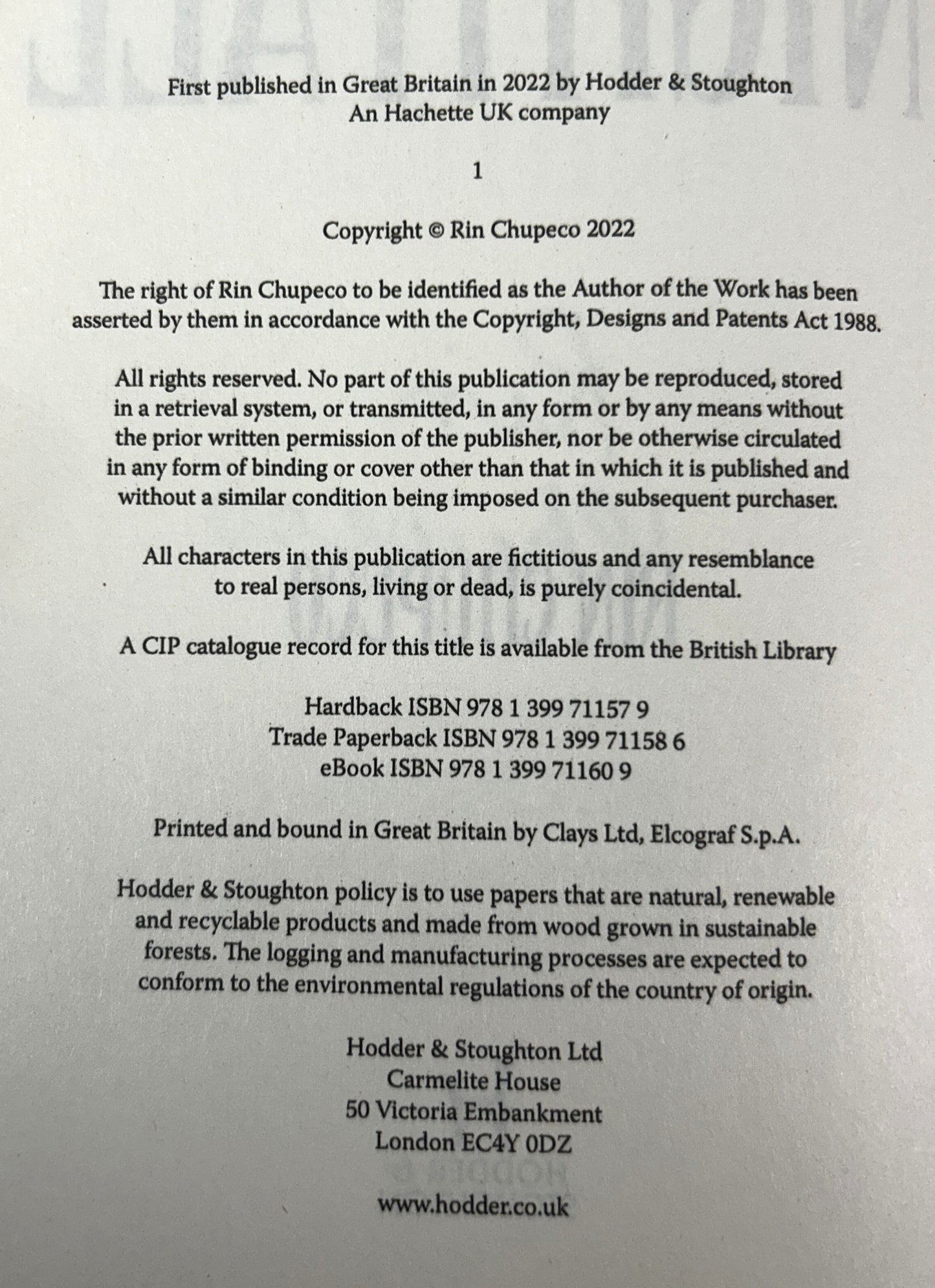 Silver Under Nightfall by Rin Chupeco 2022 SIGNED 1st Limited Ed