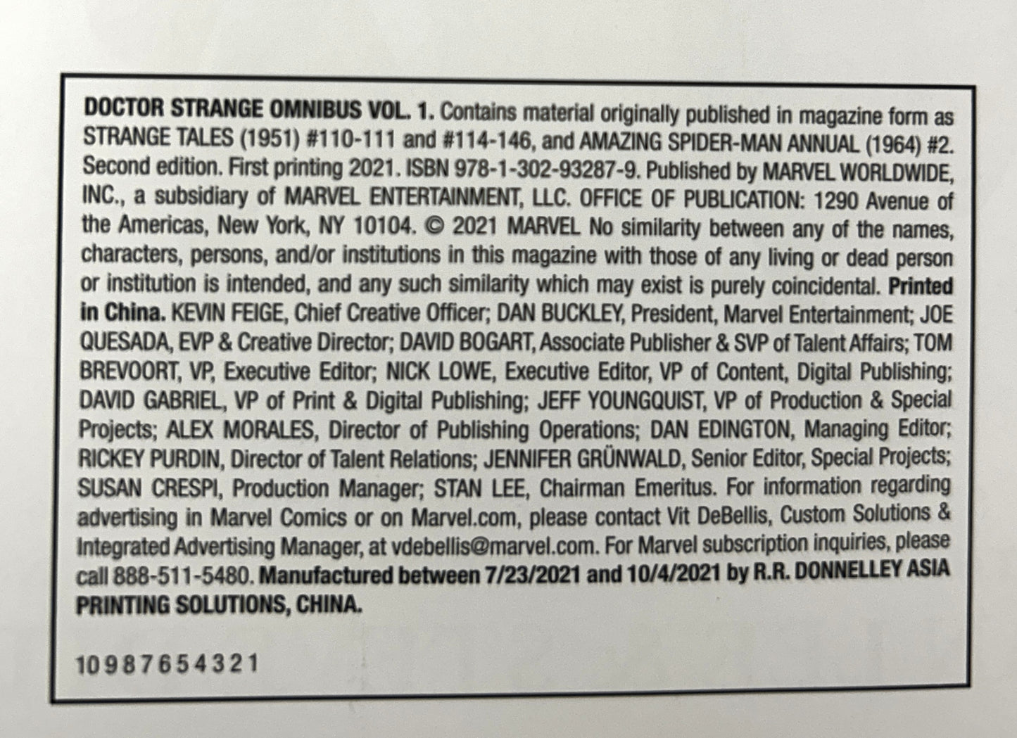 Marvel: Doctor Strange Omnibus by Stan Lee & Steve Ditko 2021