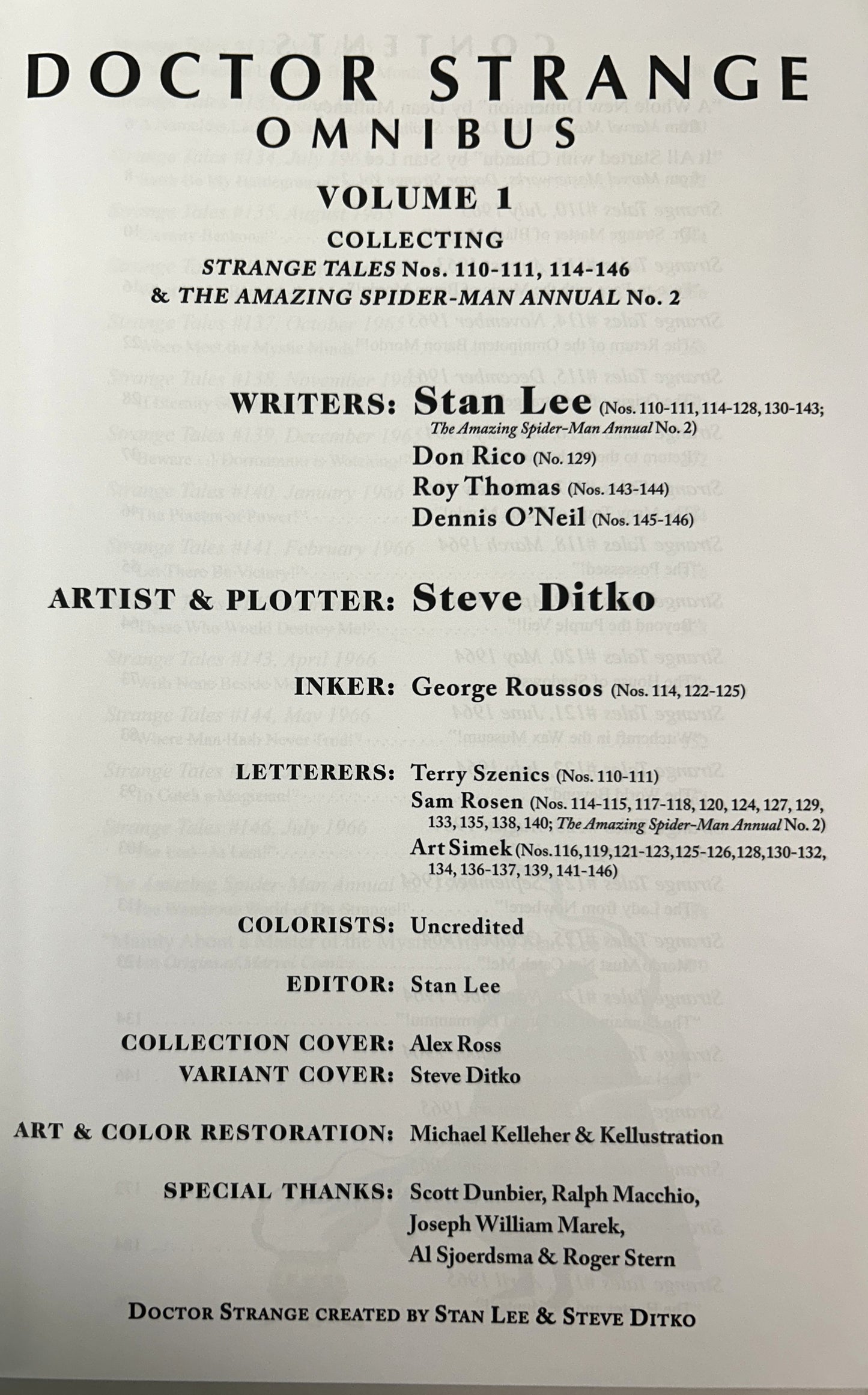 Marvel: Doctor Strange Omnibus by Stan Lee & Steve Ditko 2021