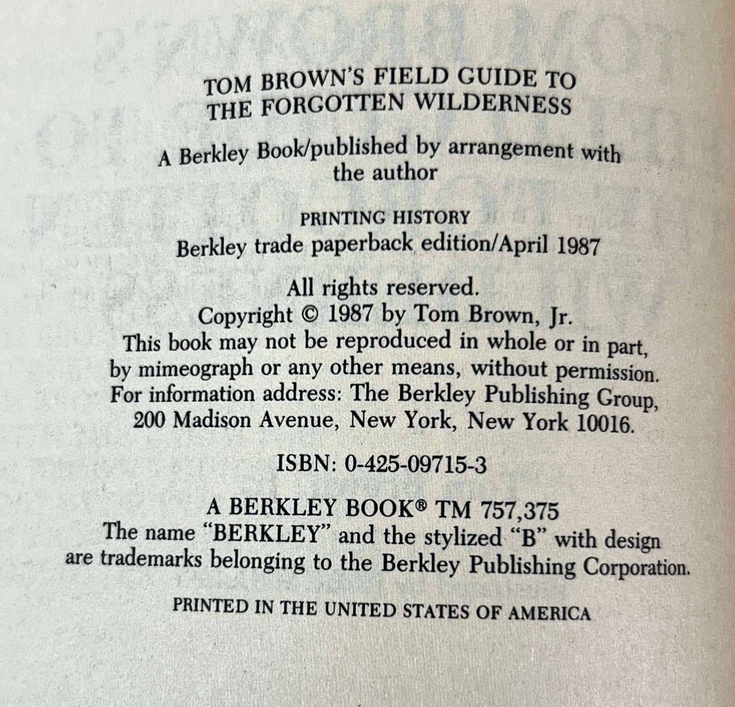 Set of 6 Tom Brown's Field Guides 1983-1987