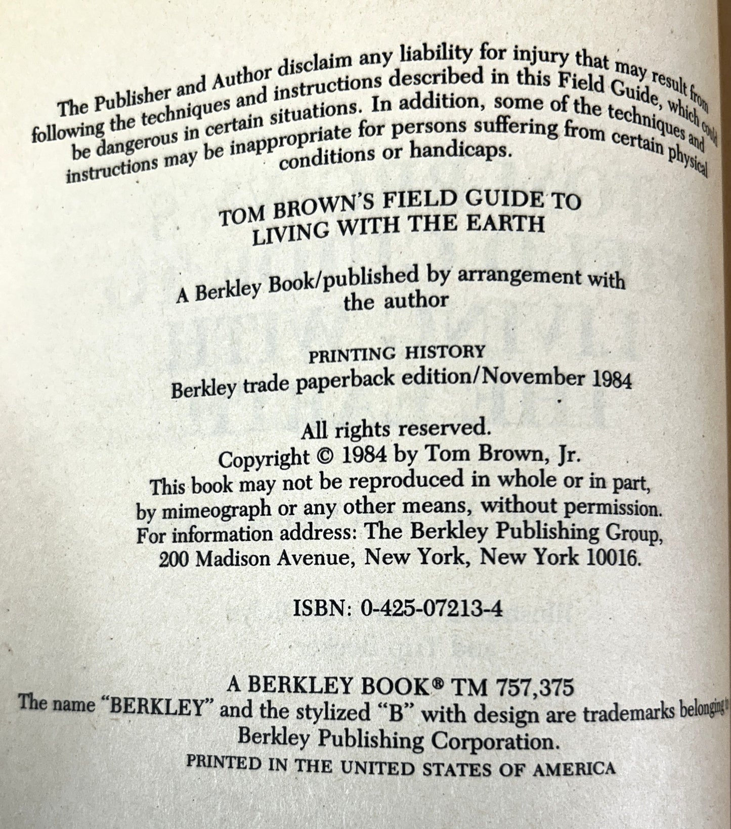Set of 6 Tom Brown's Field Guides 1983-1987