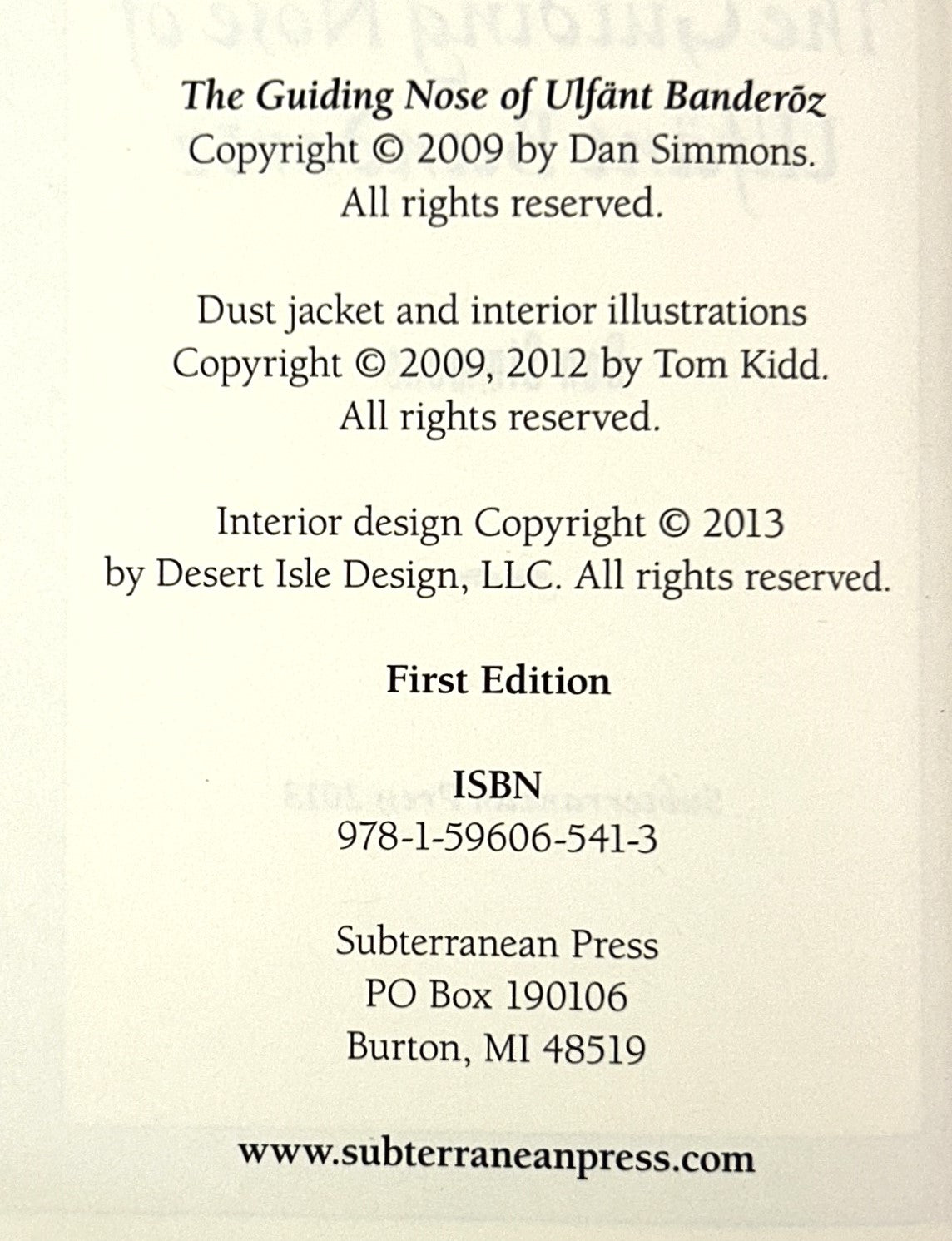 The Guiding Nose of Ulfant Banderoz by Dan Simmons 2013 1st Limited Edition