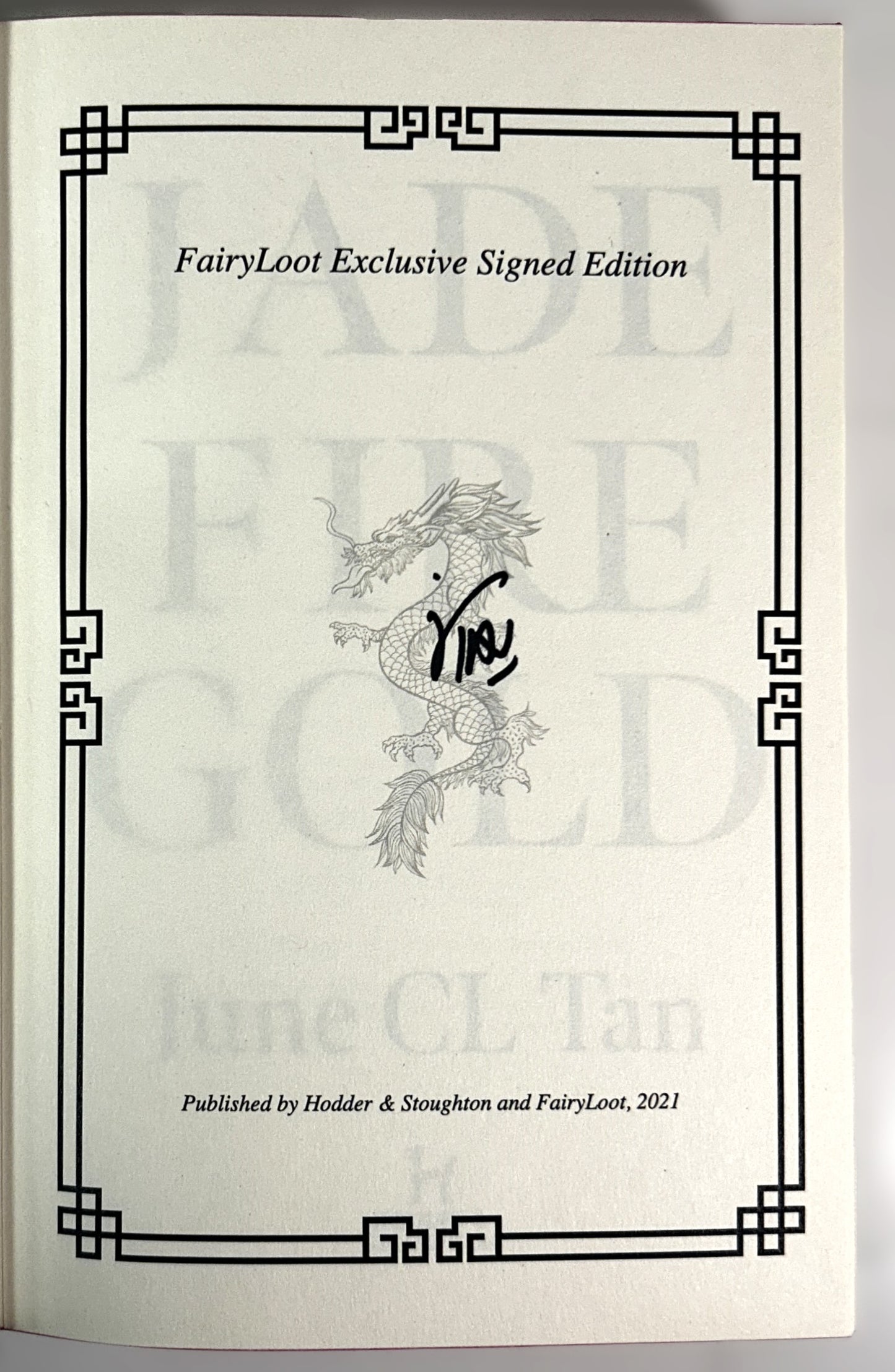 Jade Fire Gold by June CL Tan 2021 SIGNED Fairyloot Exclusive Edition