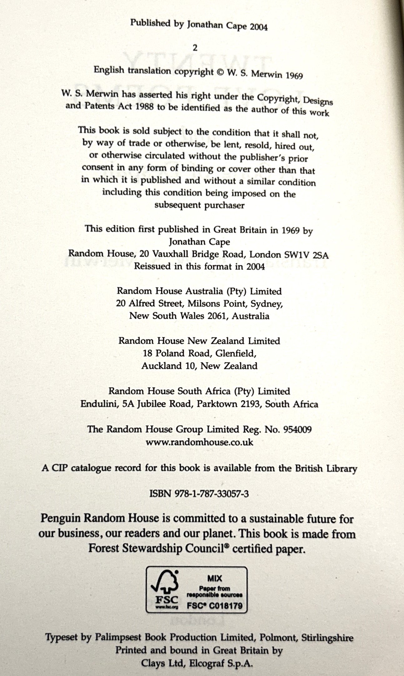 Twenty Love Poems and A Song of Despair by Pablo Neruda 2004