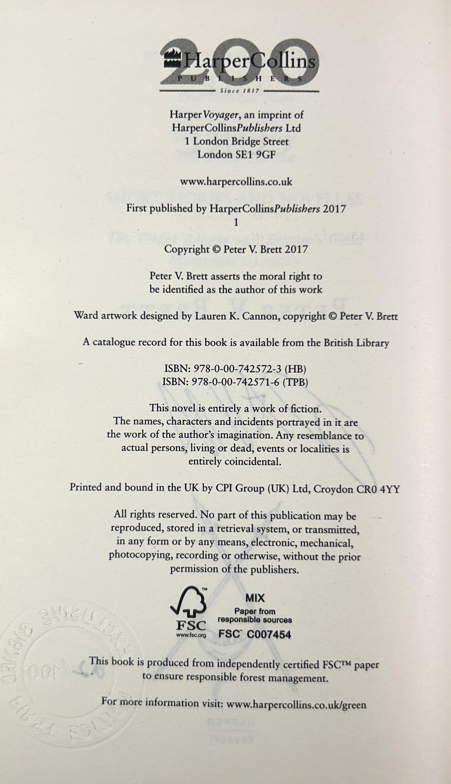 The Core (Demon Cycle #5) by Peter V. Brett 2017 SIGNED Limited Ed #22/100 SPRAYED EDGES