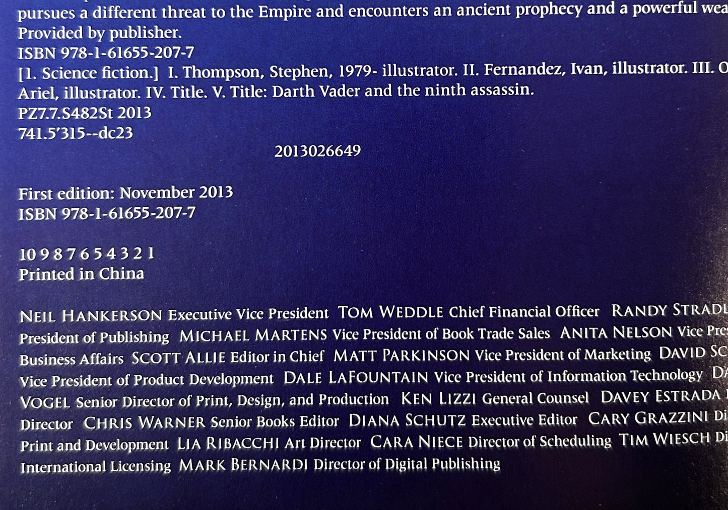 Star Wars: Darth Vader and the Ninth Assassin by Tim Siedell 2013 1st Edition