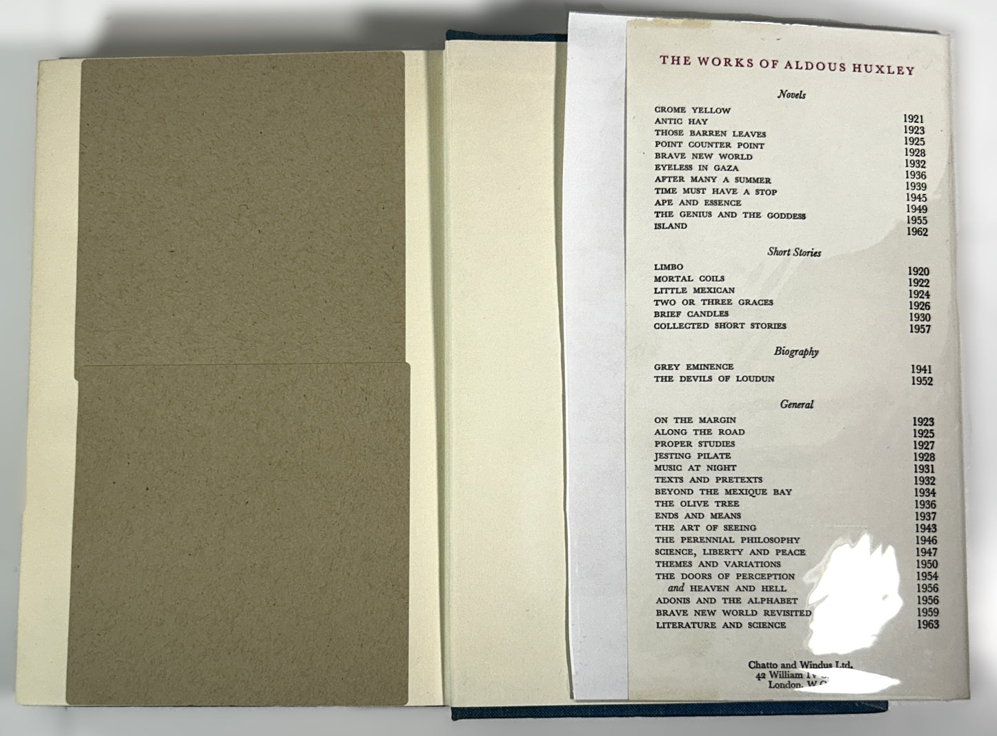 Mortal Coils: The Collected Works of Aldous Huxley 1968 1st Edition