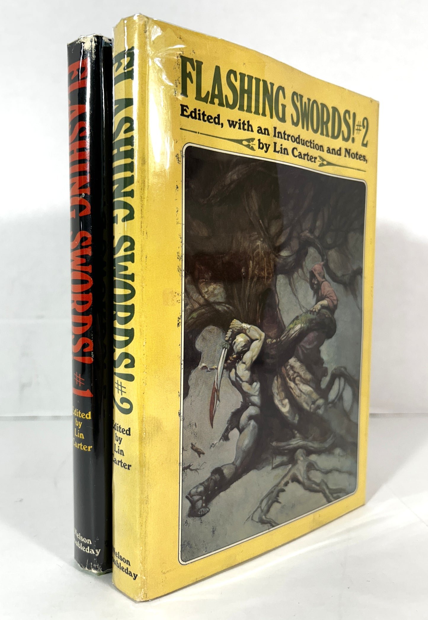 Set of 2 Flashing Swords by Lin Carter 1973 Frazetta Art BCE