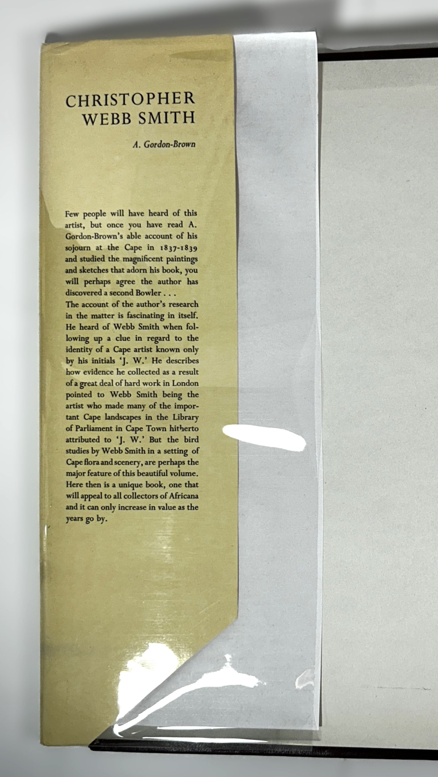 Christopher Webb Smith: An Artist at the Cape of Good Hope by A. Gordon-Brown 1965