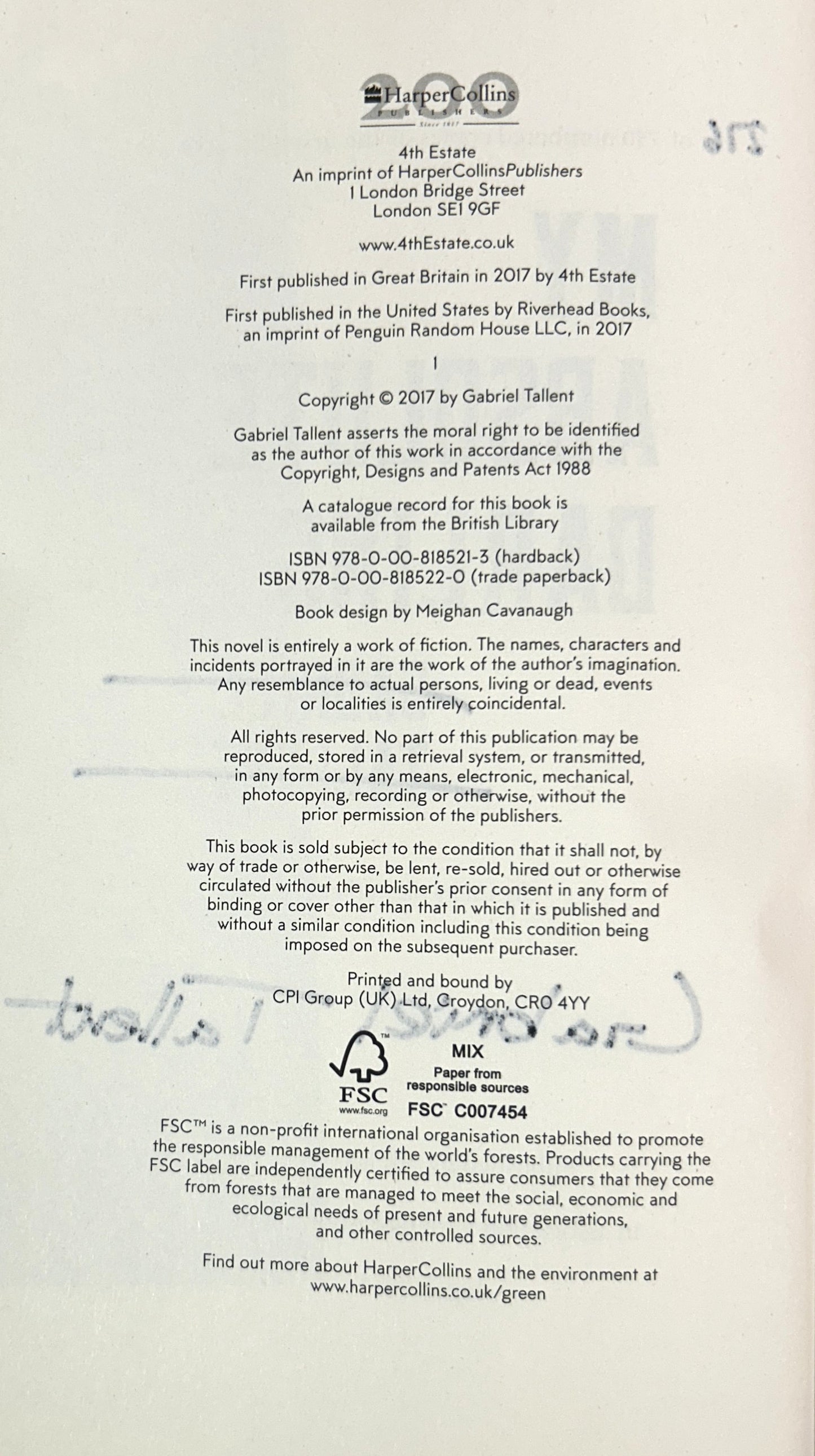 My Absolute Darling by Gabriel Tallent 2017 SIGNED 1st UK Limited Edition #276/750