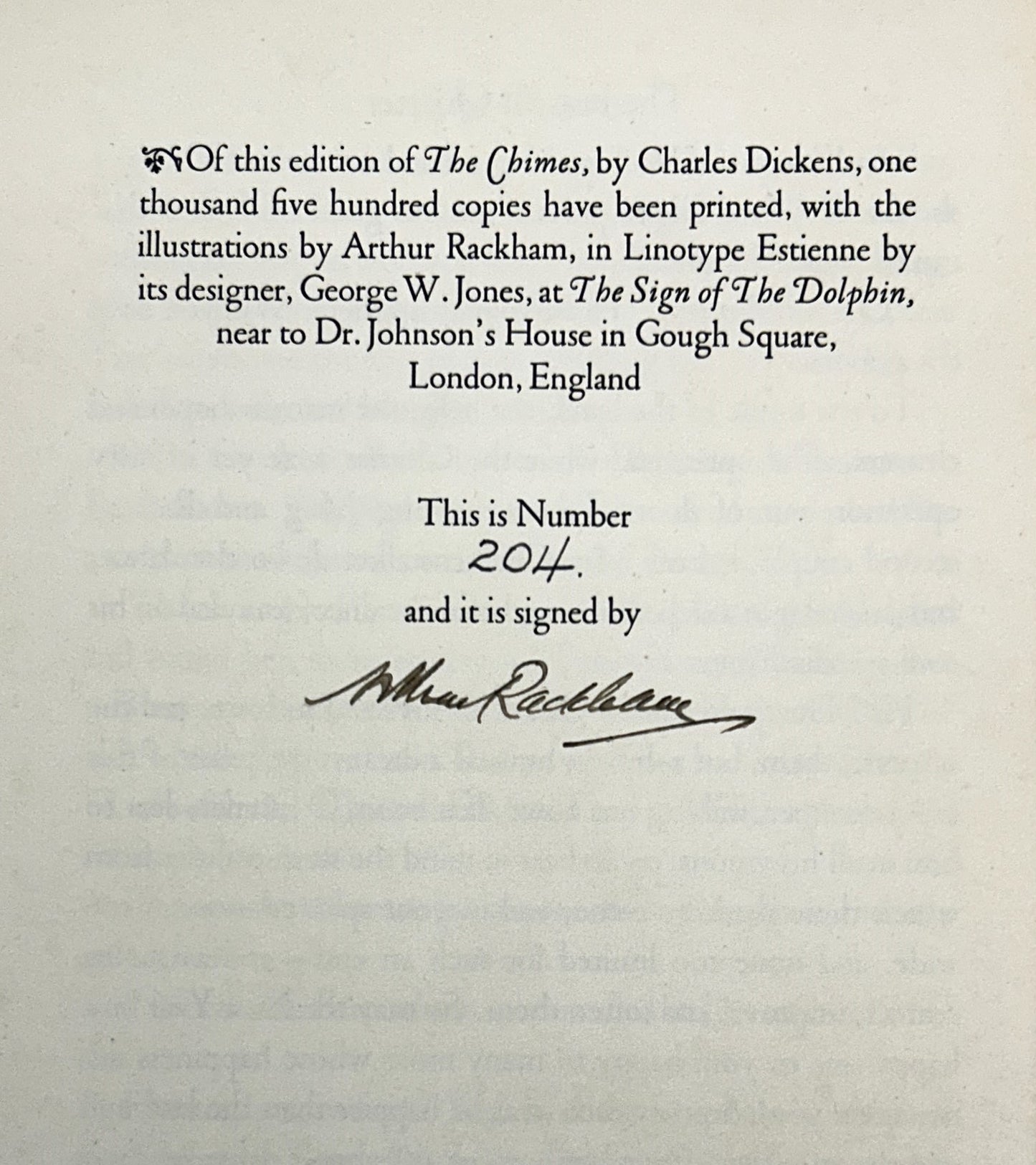 The Chimes by Charles Dickens Illustrated by Arthu Rackham 1931 SIGNED Numbered Edition