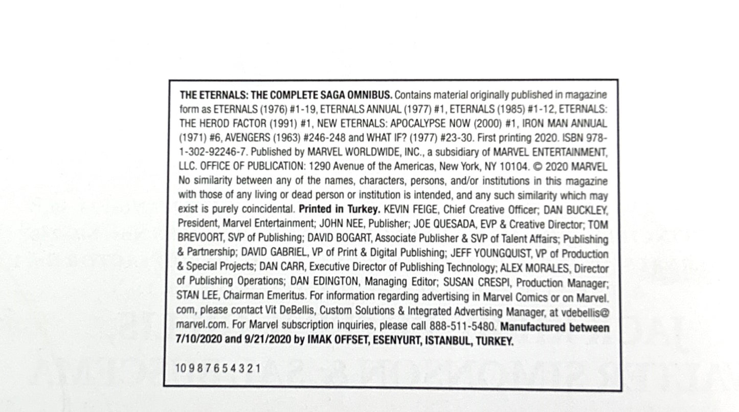 Marvel Omnibus The Eternals: The Complete Saga 2020