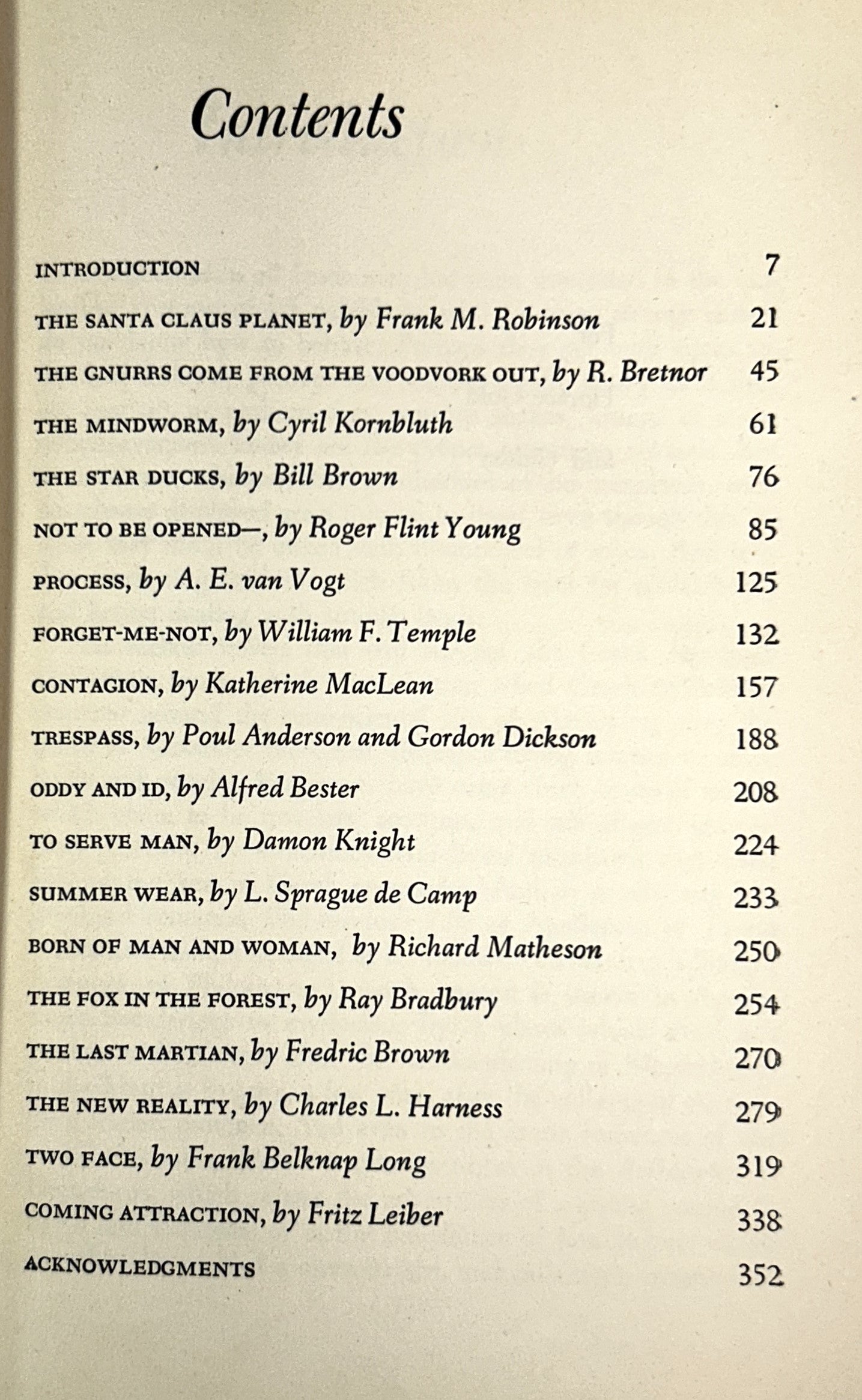 The Best Science Fiction Stories of 1951 by Poul Anderson 2nd Printing
