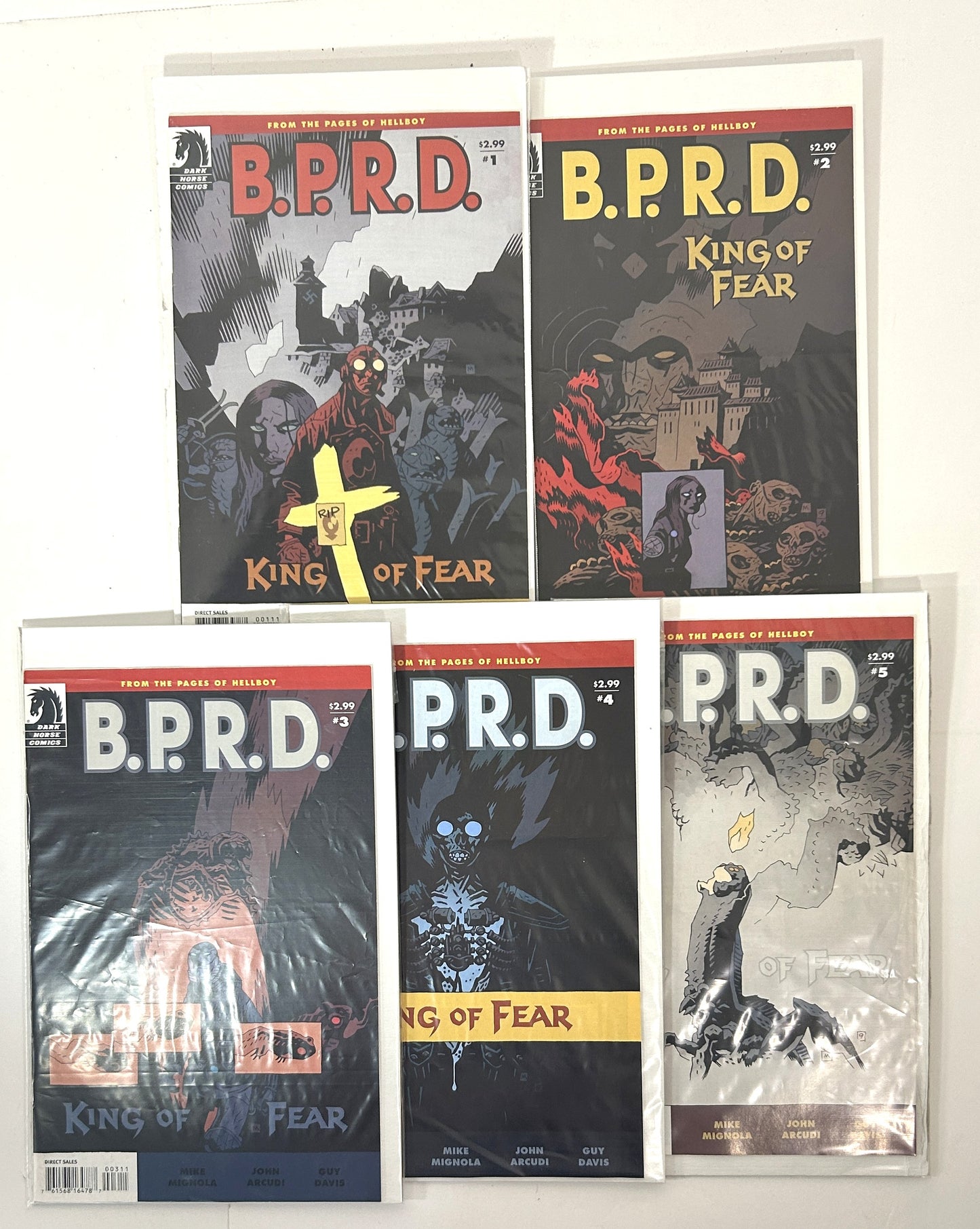 Dark Horse Comics: Set of 5 BPRD: King of Fear 2008 Comics