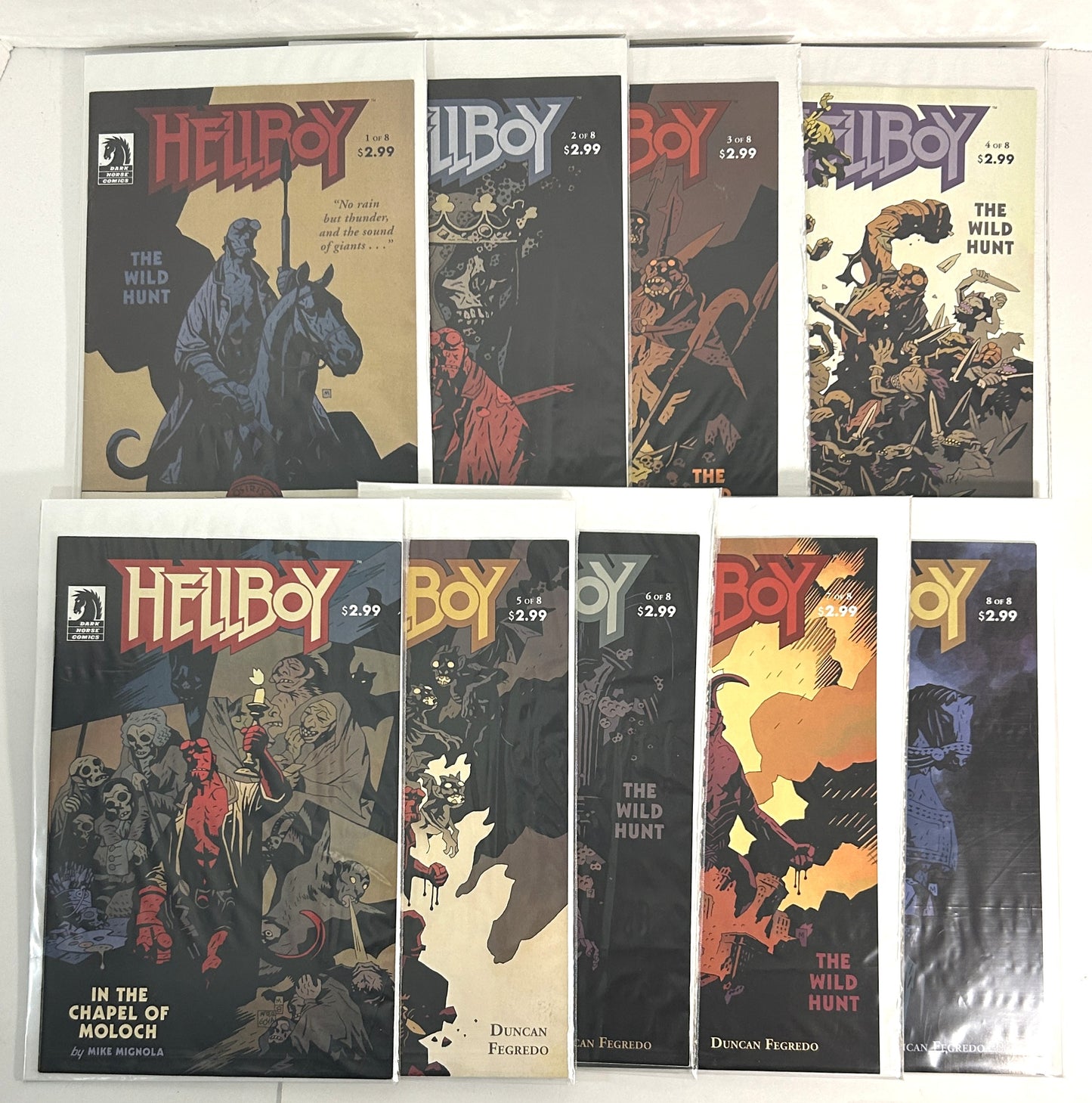 Dark Horse Comics: Set of 9 BPRD: 8 The Wild Hunt + 1 Chapel of Moloch 2008