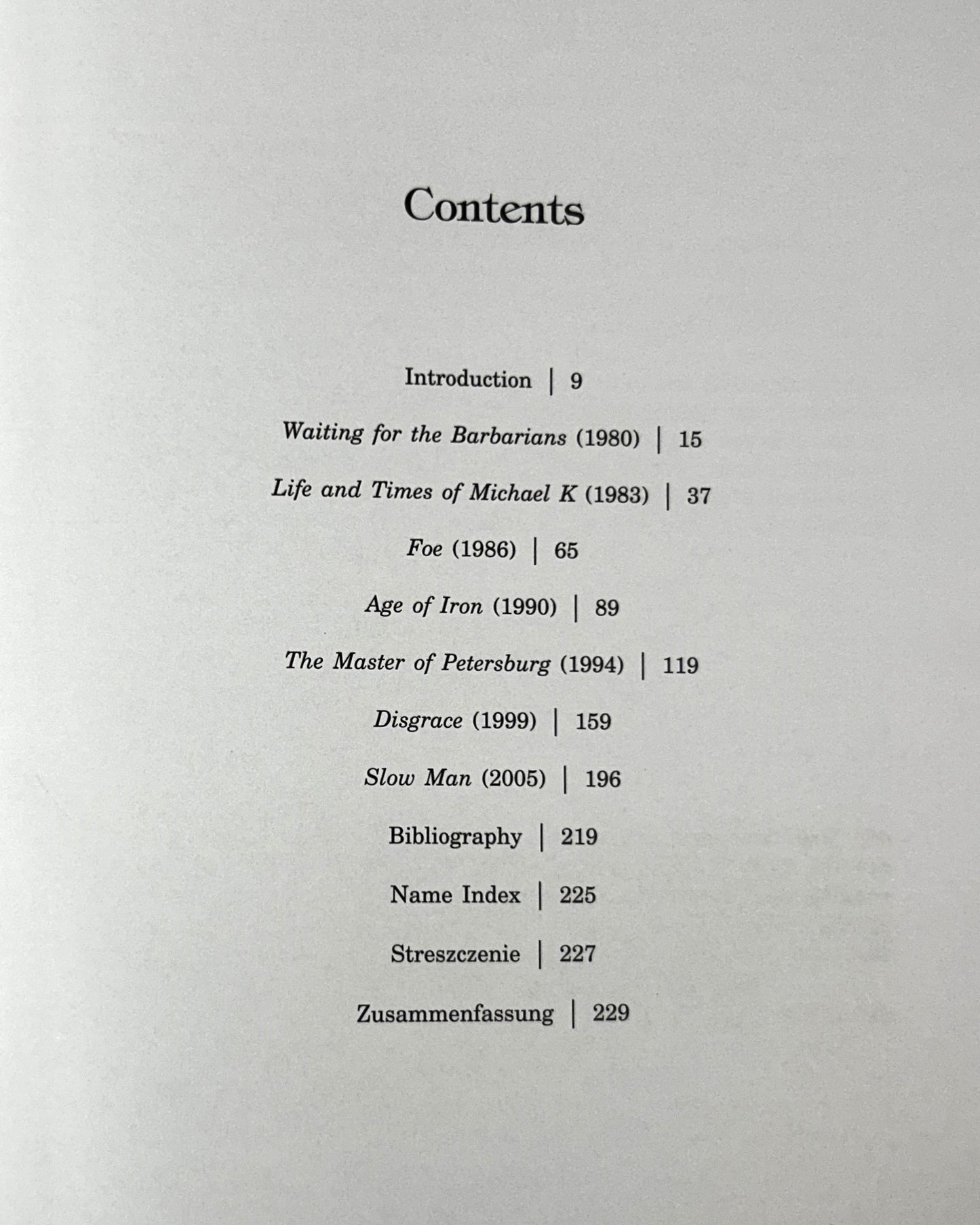 Pere-Versions of the Truth: The Novels of JM Coetzee