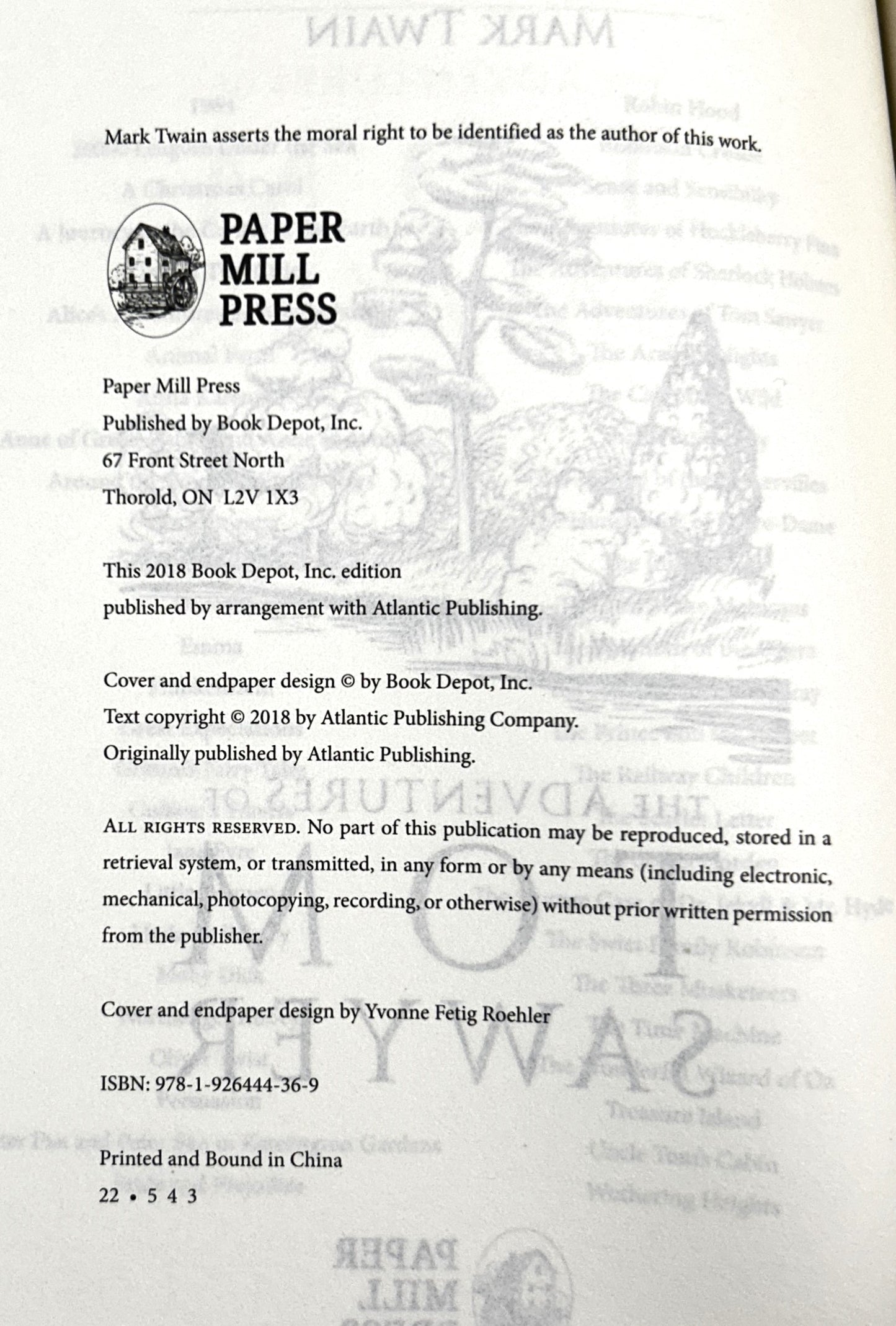 Paper Mill Press: The Adventures of Tom Sawyer by Mark Twain 2018