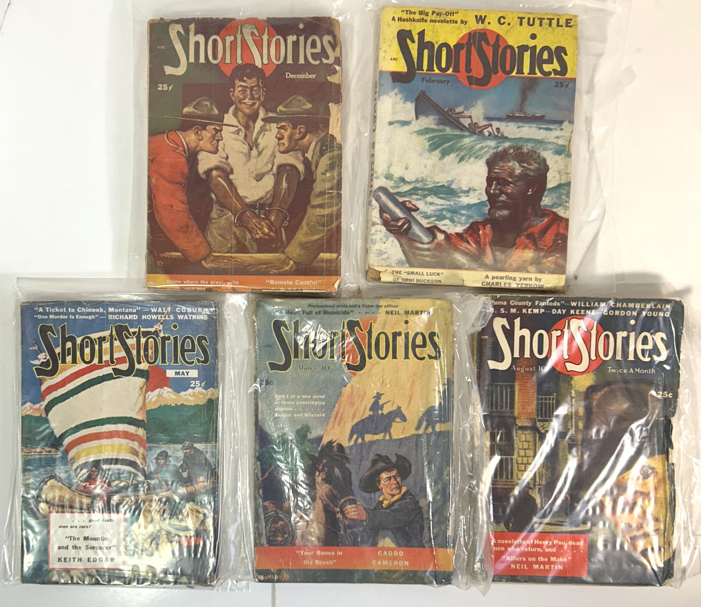 Lot of 5 Short Stories 1940s-1950s Magazines