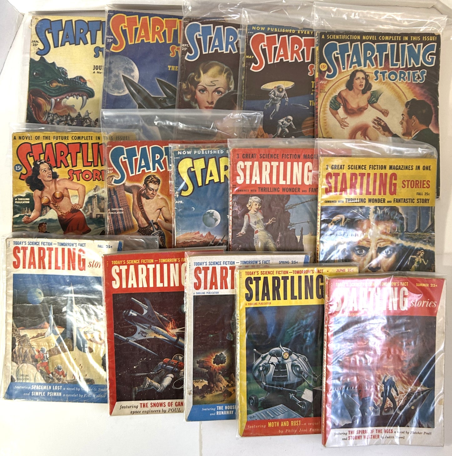 Lot of 15 Startling Stories 1940s-1950s Magazines