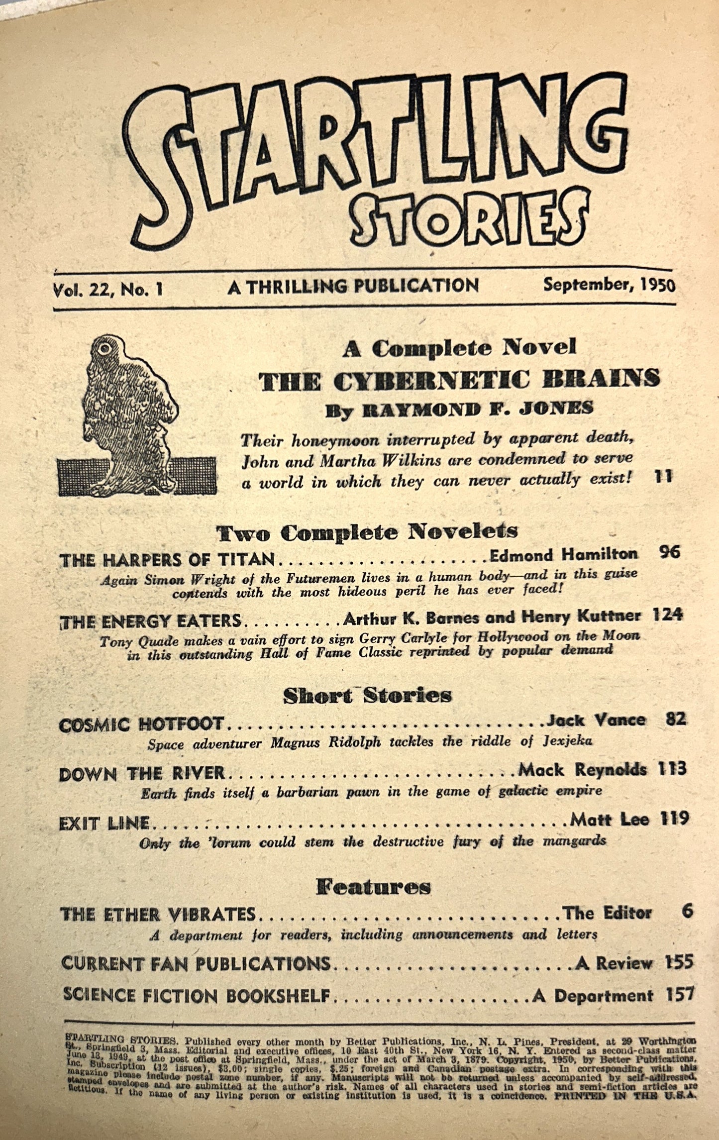 Startling Stories September 1950 Magazine