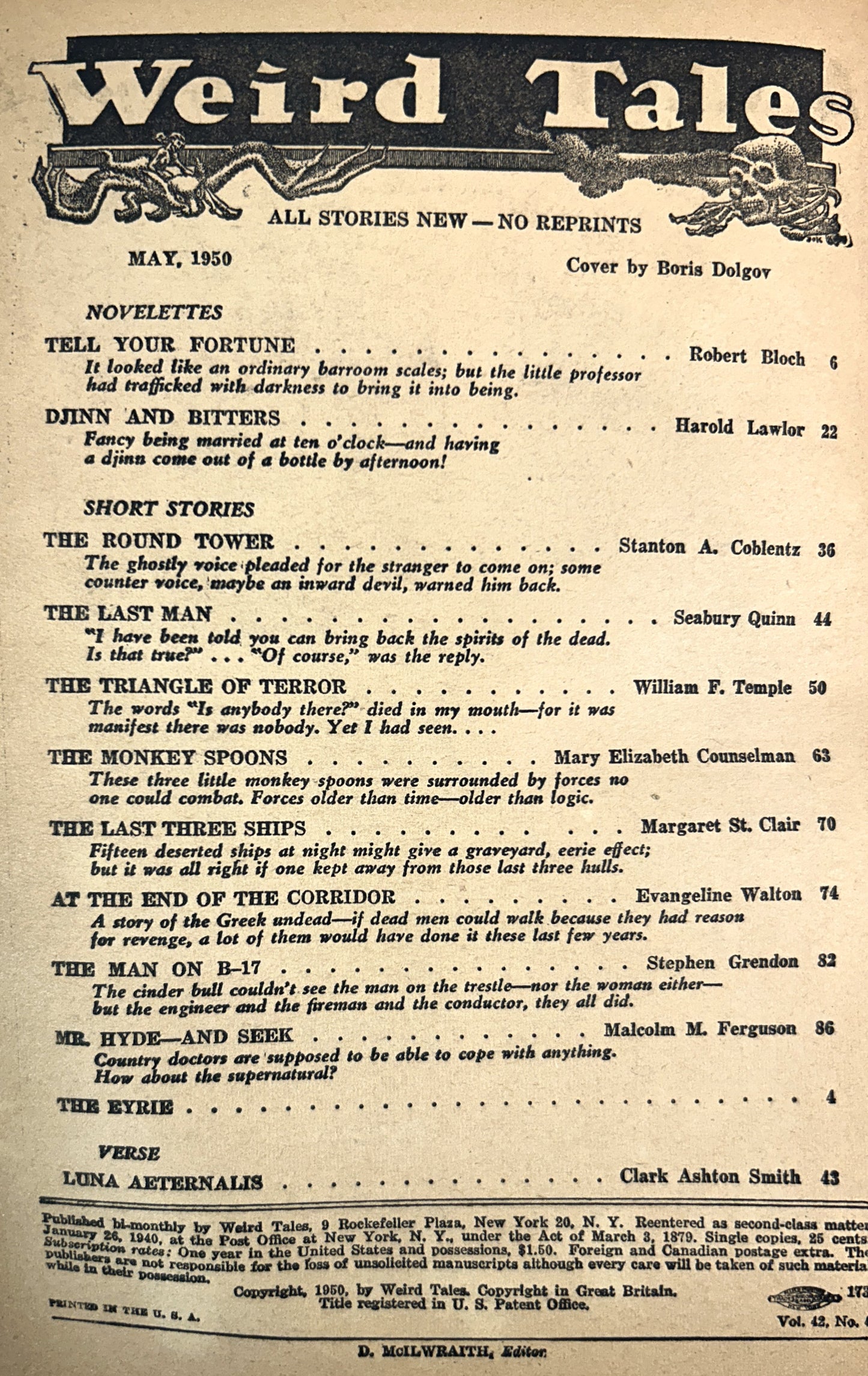 Weird Tales May 1950 Magazine