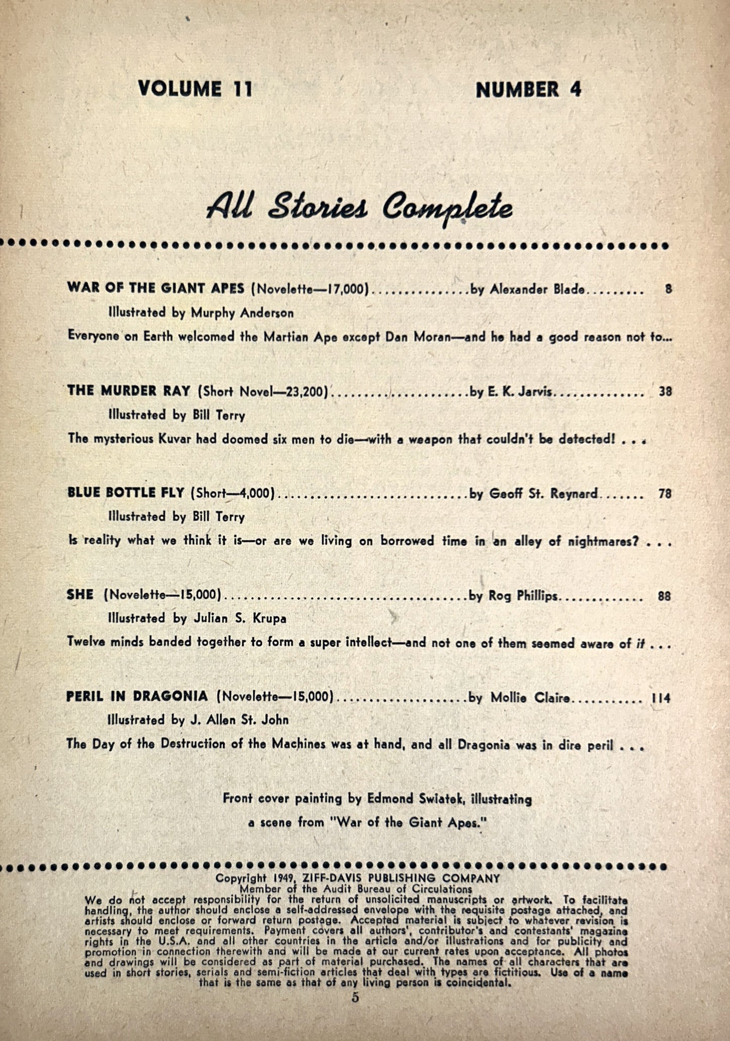 Fantastic Adventures April 1949 Vol 11 No 4 Magazine