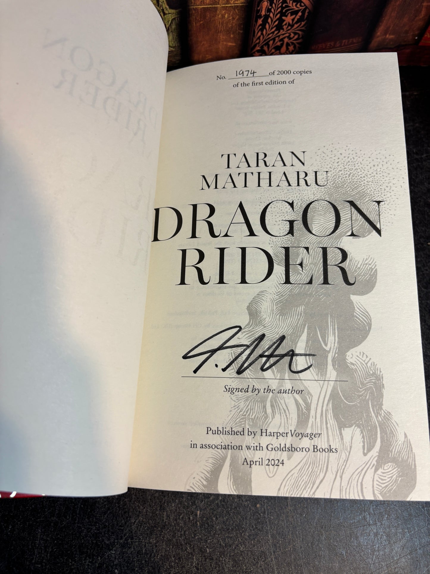 Dragon Rider by Taran Matharu SIGNED & Numbered #1974/2000 Slipcased Edition (Copy)