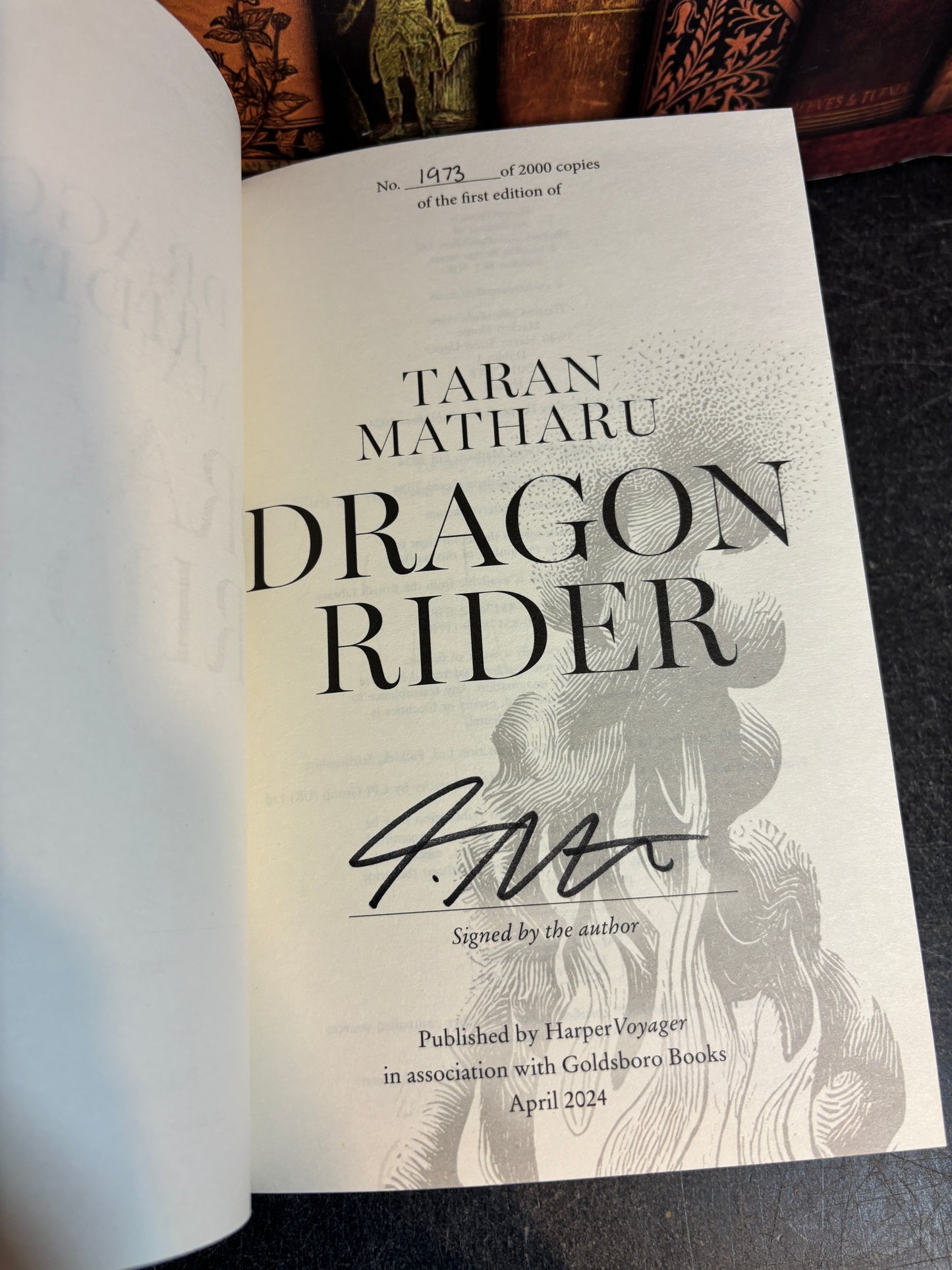 Dragon Rider by Taran Matharu SIGNED & Numbered #1973/2000 Slipcased Edition