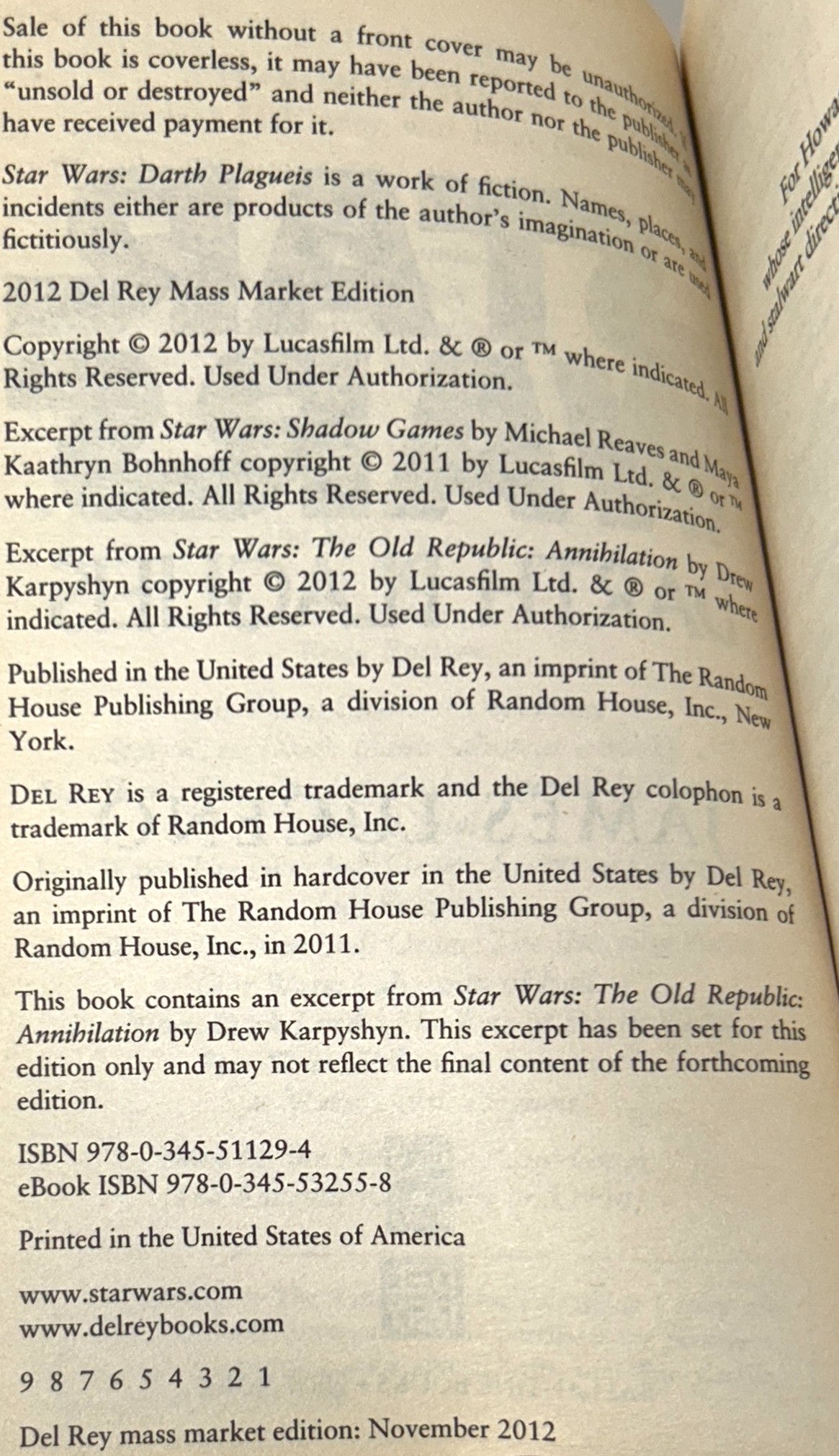 Star Wars: Darth Plagueis by James Luceno 2012