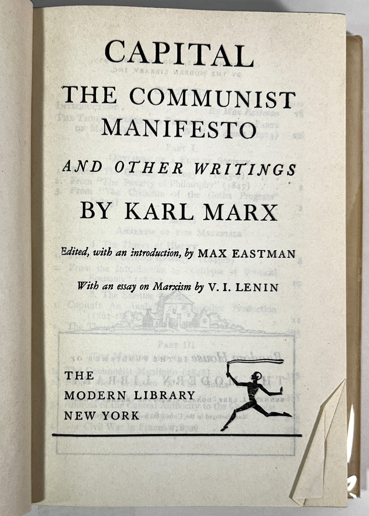 Modern Library: Capital and Other Writings by Karl Marx 1959