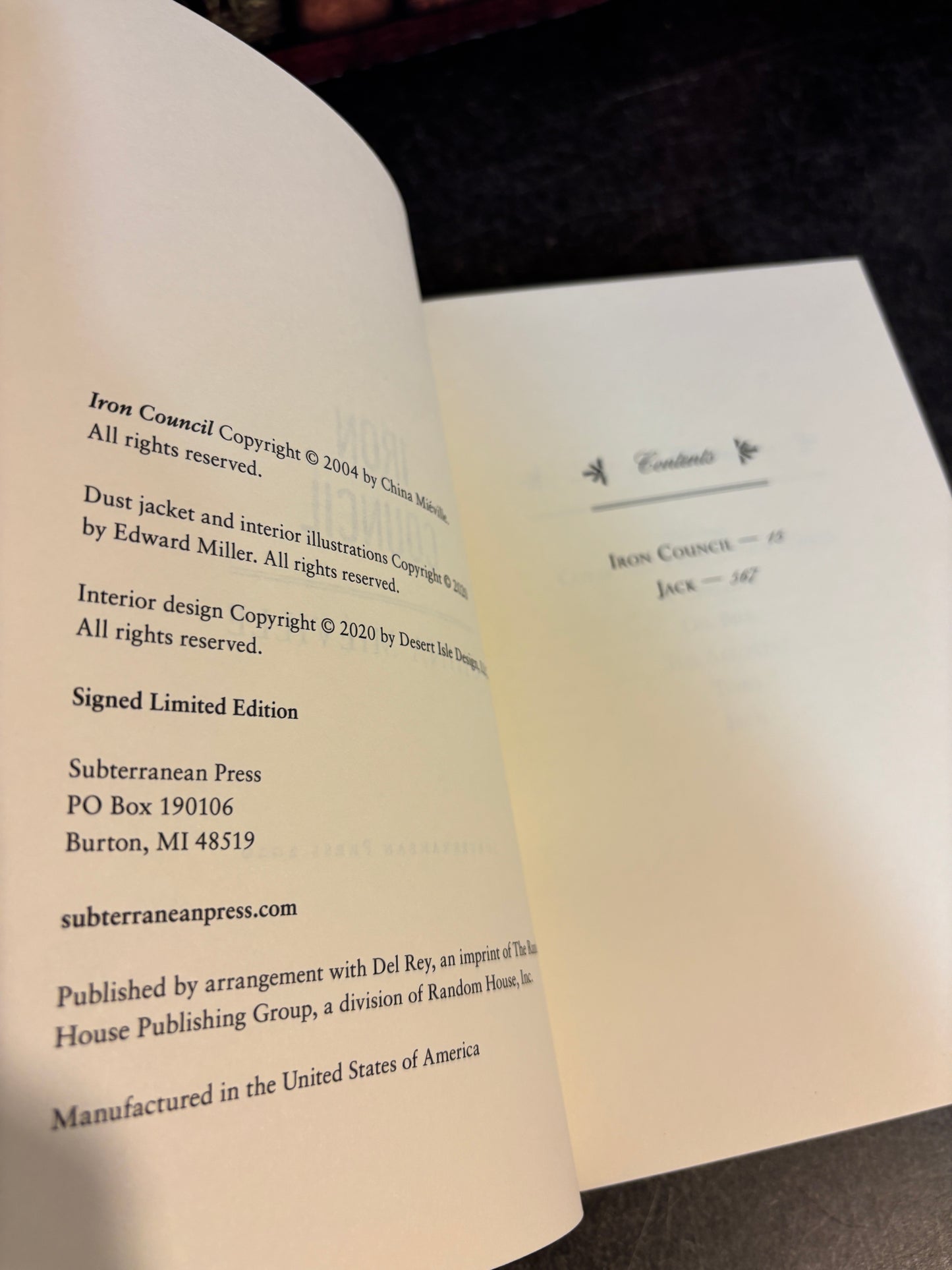 Iron Council by China Mieville 2020 Subterranean Press SIGNED Limited Edition #316/500