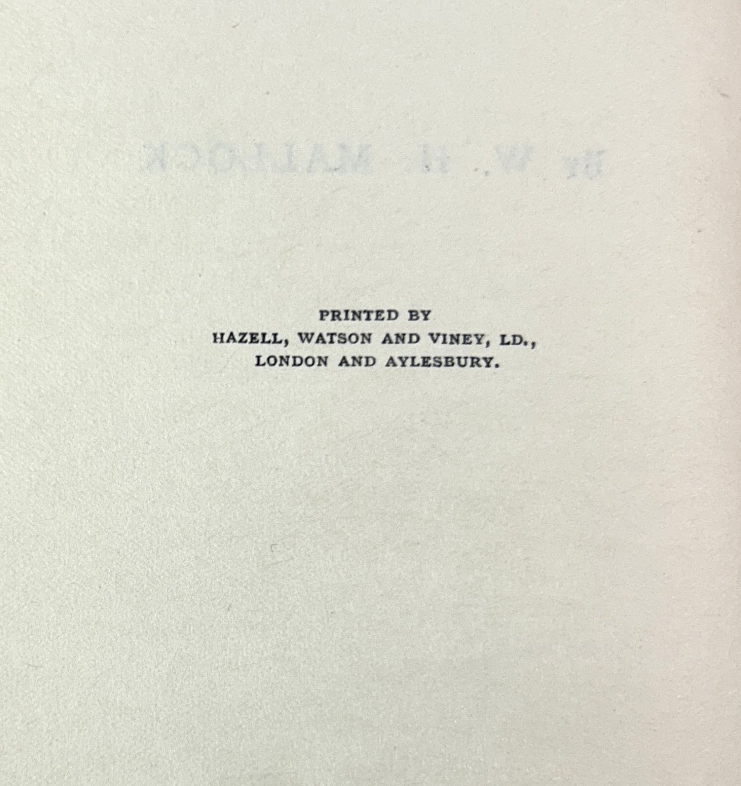 A Critical Examination of Socialism by WH Mallock 1908