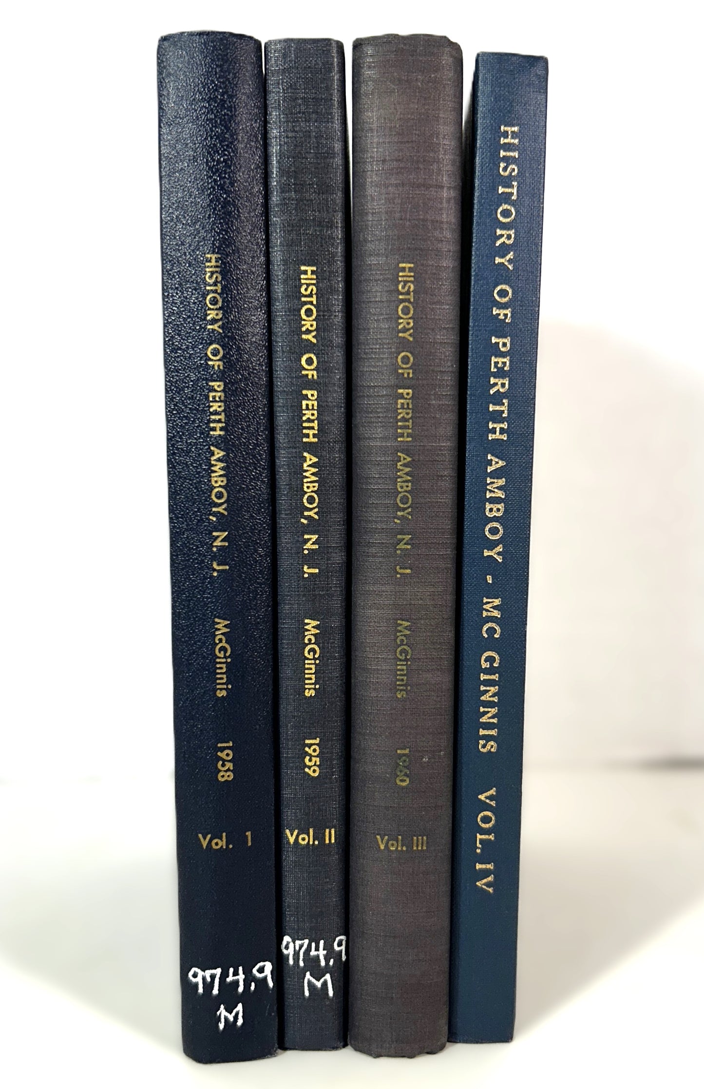 Set of 4 History of Perth Amboy by William C. McGinnis 1958-1962 SIGNED