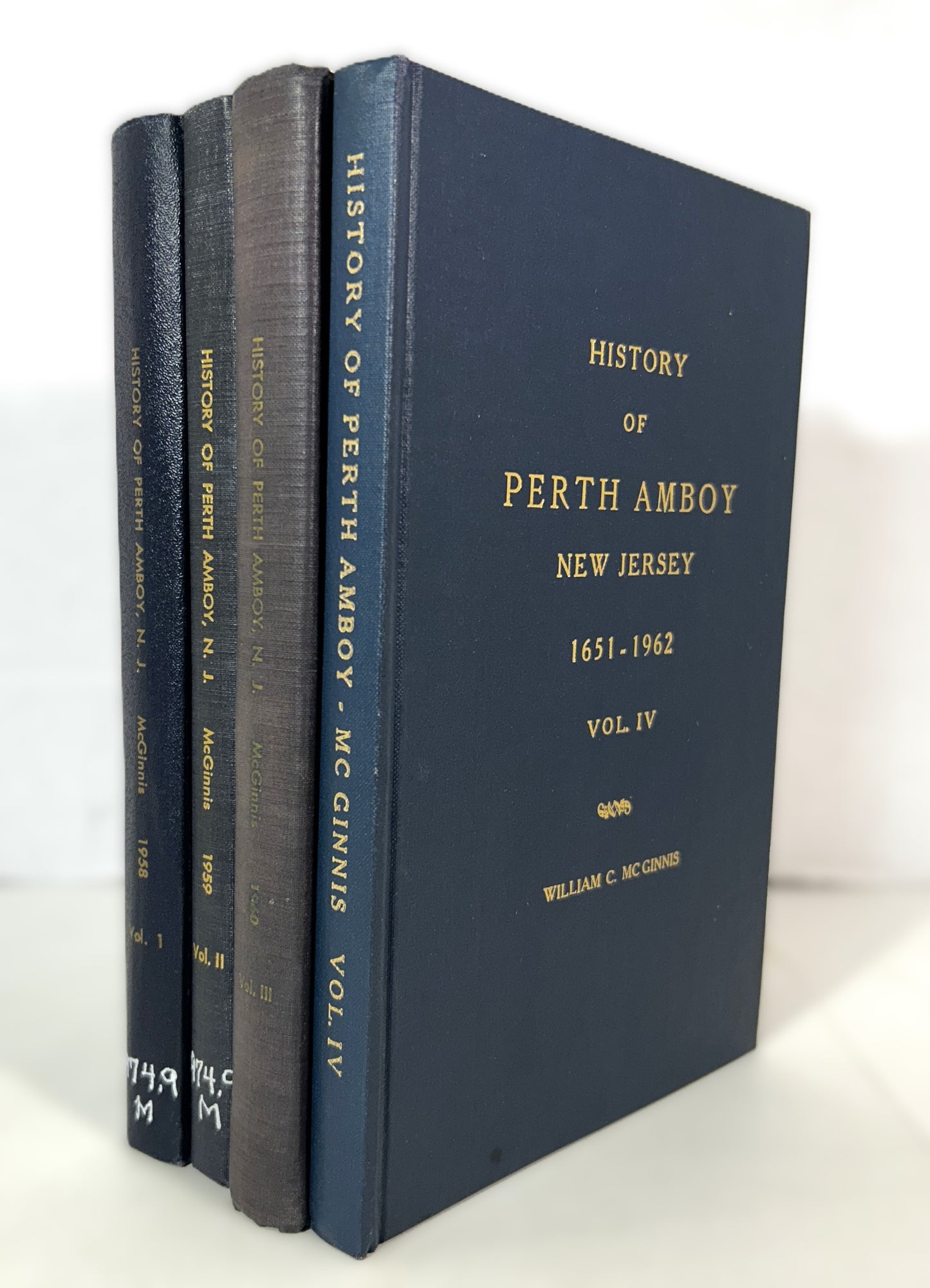 Set of 4 History of Perth Amboy by William C. McGinnis 1958-1962 SIGNED