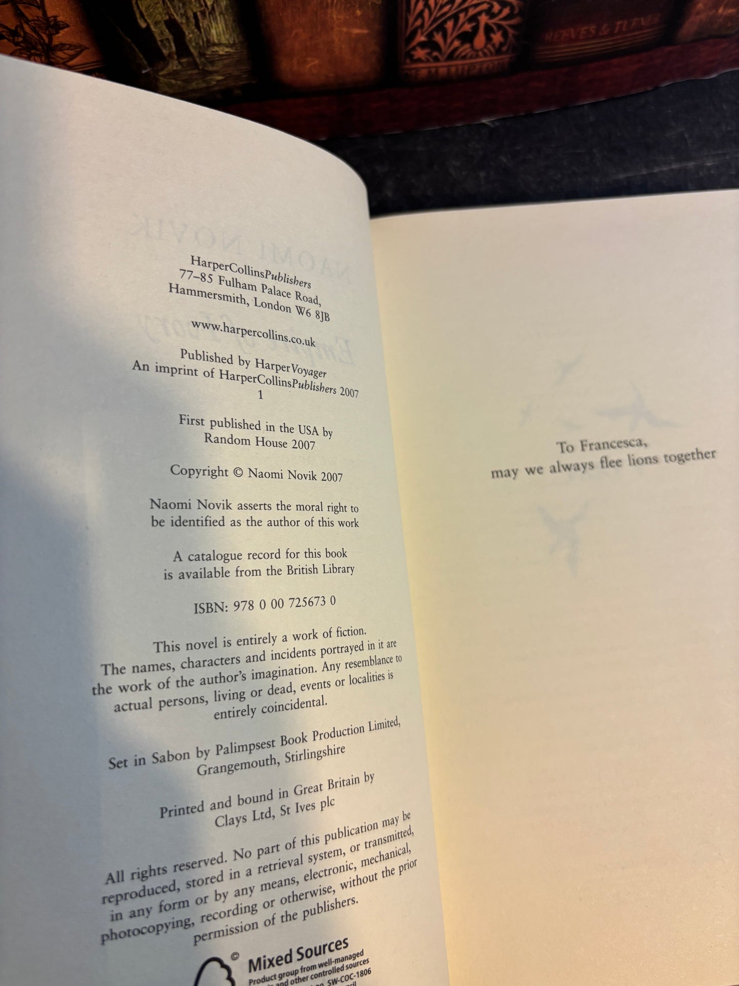 Empire of Ivory by Naomi Novik SIGNED 1st Edition 2007 Hardcover