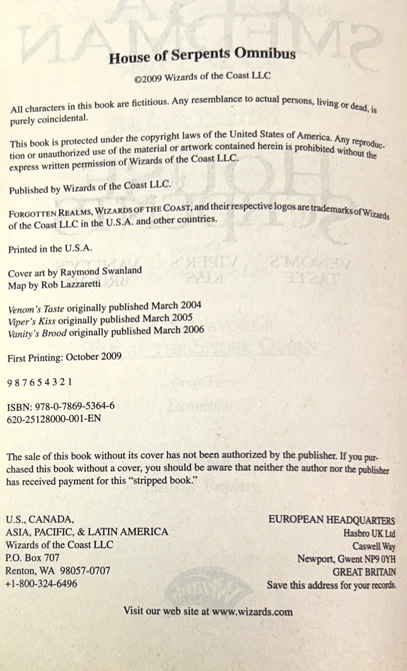 Forgotten Realms: House of Serpents by Lisa Smedman 2009 1st Printing