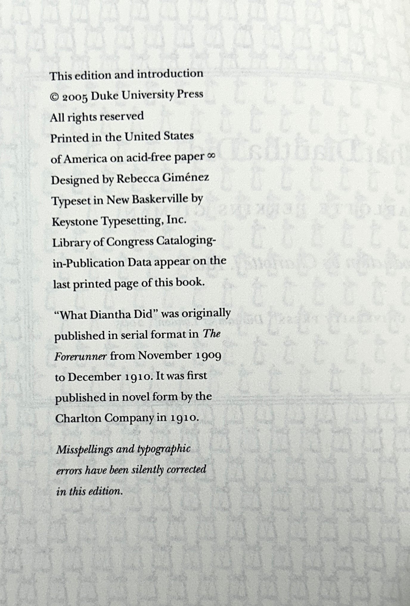 What Diantha Did by Charlotte Perkins Gilman 2005