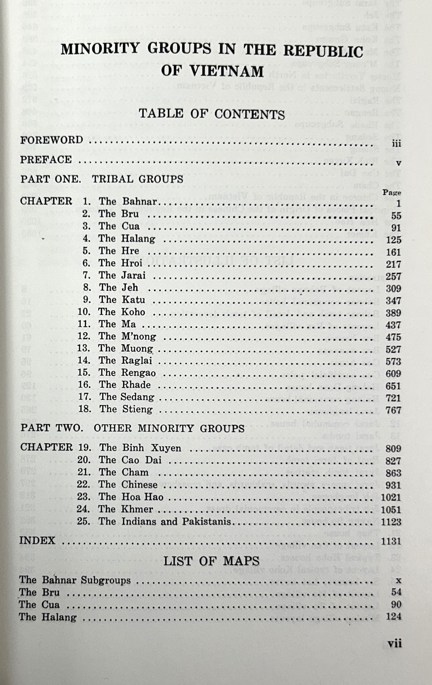 Ethnographic Study Series: Minority Groups in the Republic of Vietnam 1966