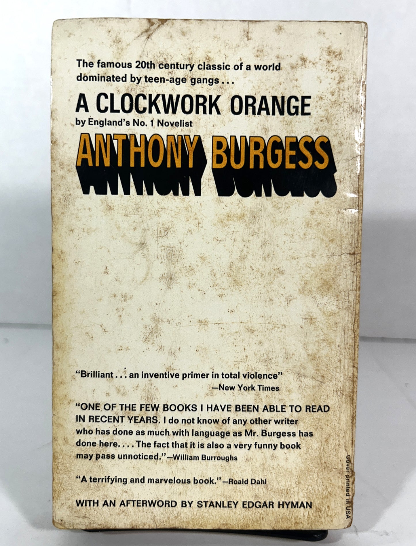 A Clockwork Orange by Anthony Burgess 1969 3rd Printing