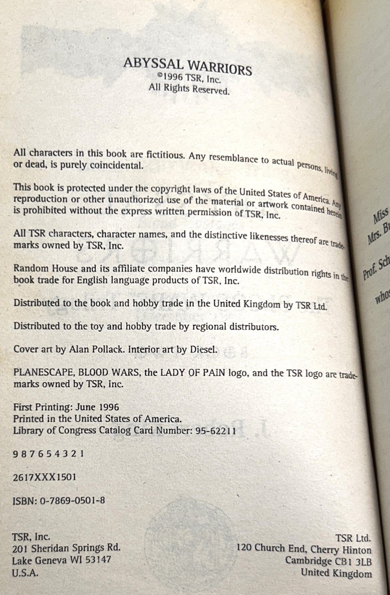 Set of 2 Blood Wars by J. Robert King 1996 1st Prints