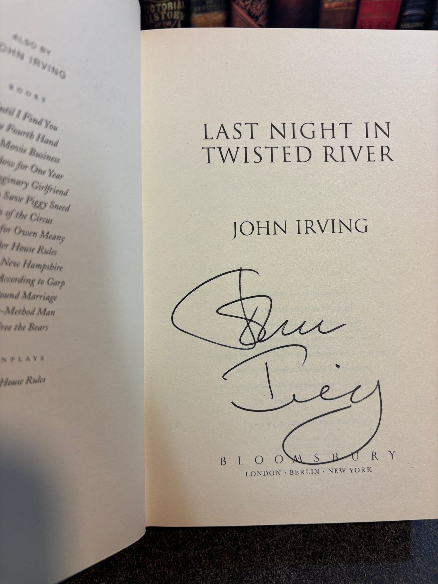 Last Night in Twisted River by John Irving SIGNED 1st Edition UK
