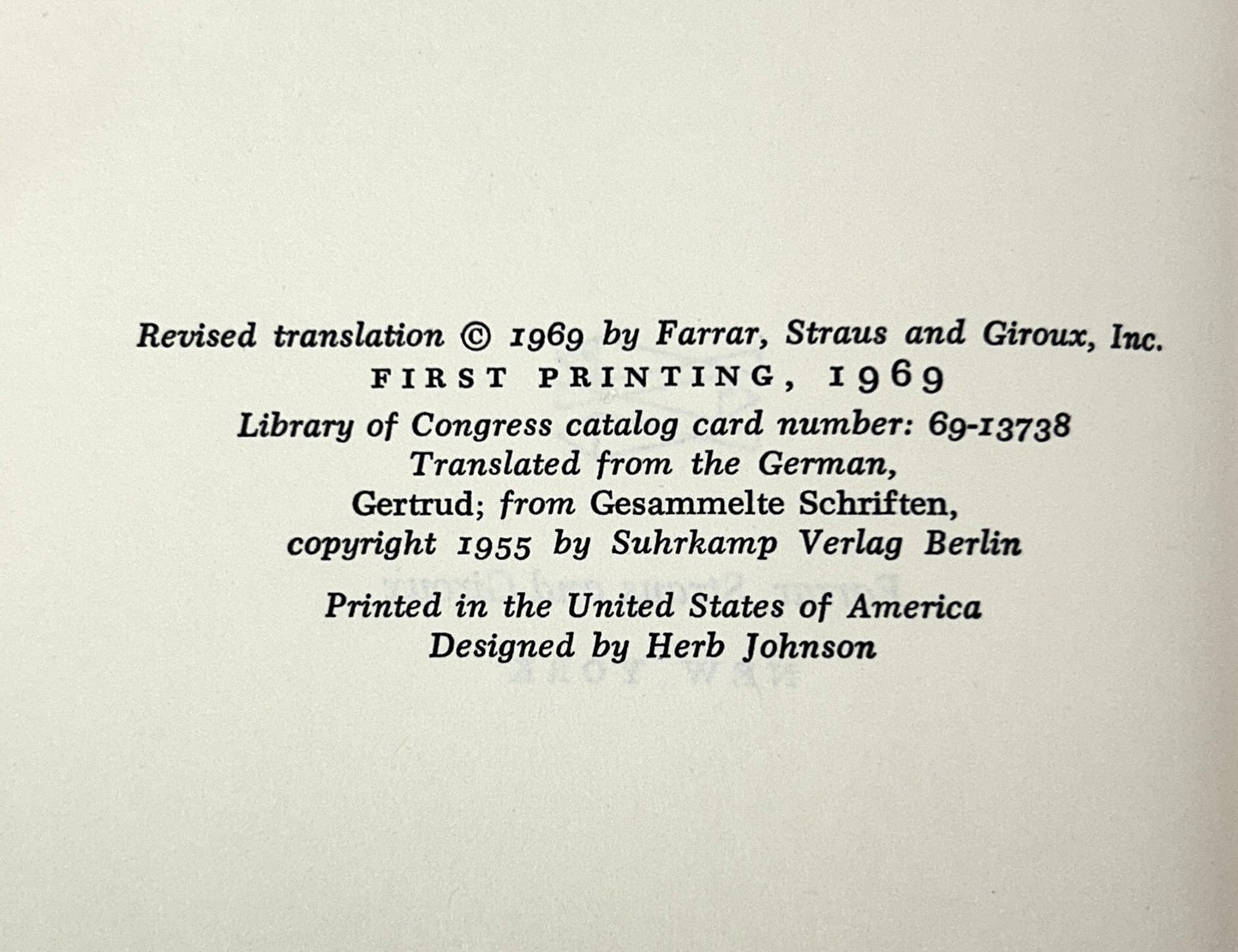 Gertrude by Herman Hesse 1969 1st Printing