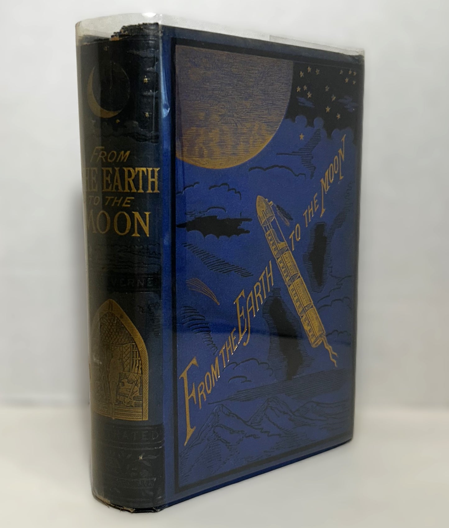 From Earth to the Moon by Jules Verne 1874 Hardcover 1st US Edition Fully Illustrated