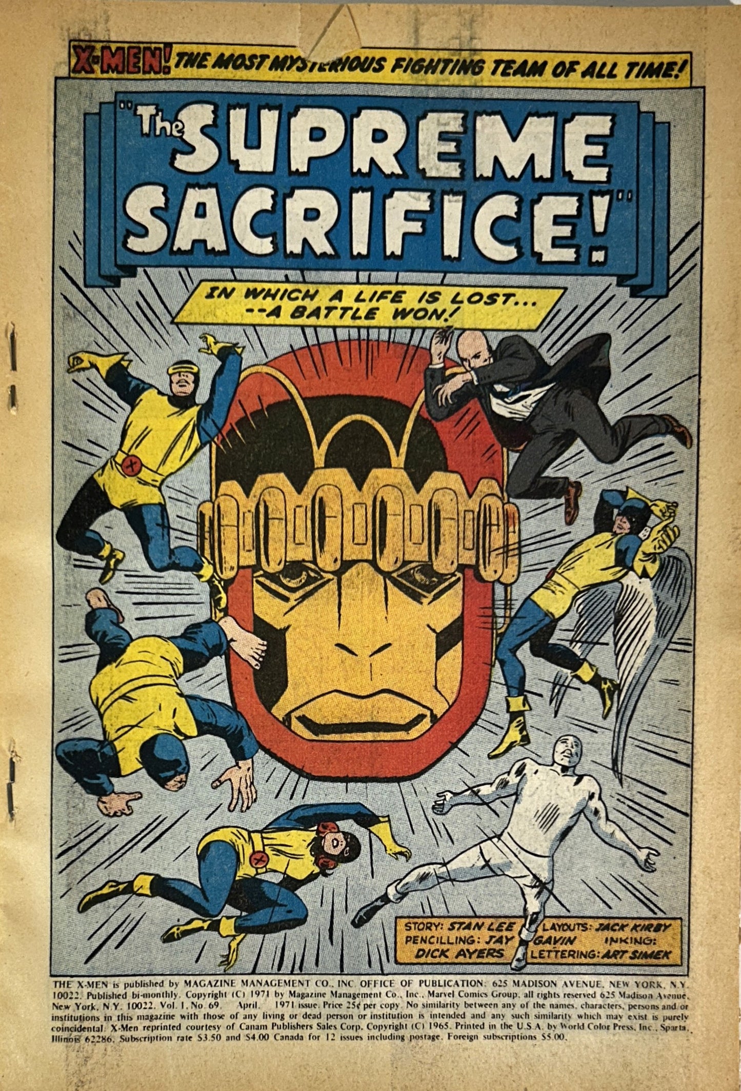 Marvel X-Men Vol 1 No. 69 1971