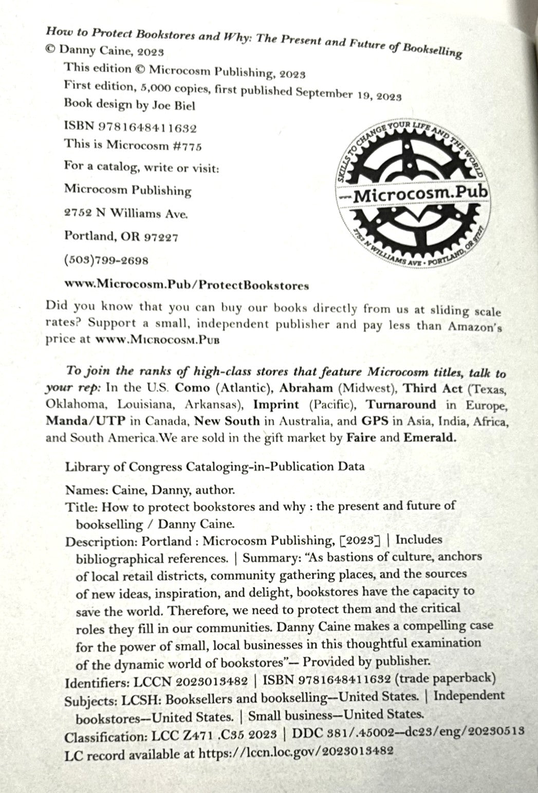 How to Protect Bookstores and Why: The Present and Future of Bookselling by Danny Caine 2023