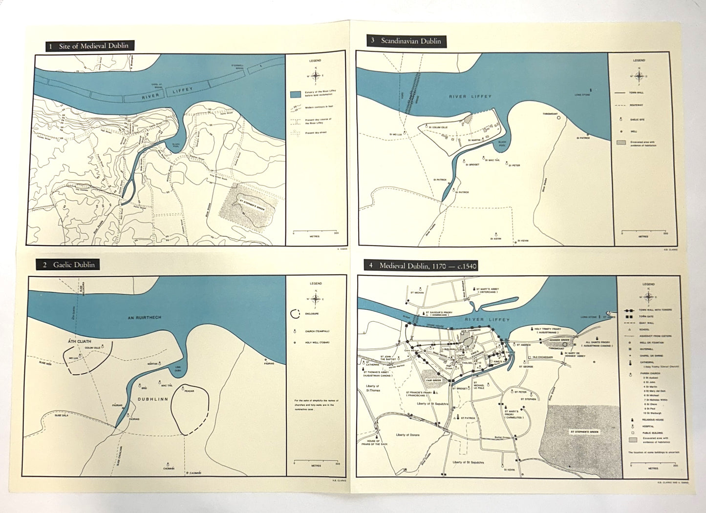 Historic Dublin Maps by The National Library of Ireland 1988