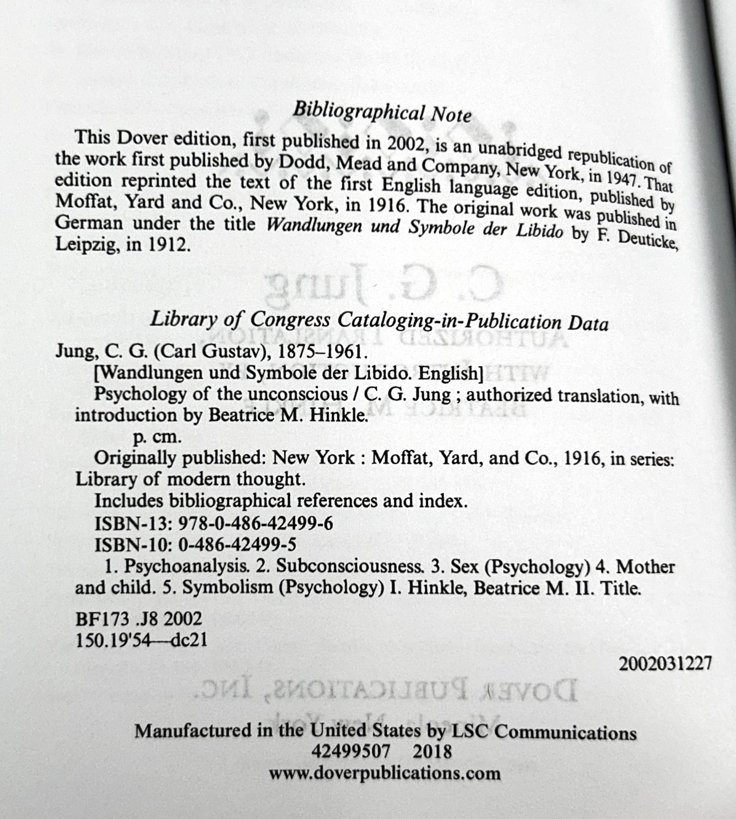 Psychology of the Unconscious by CG Jung 2018