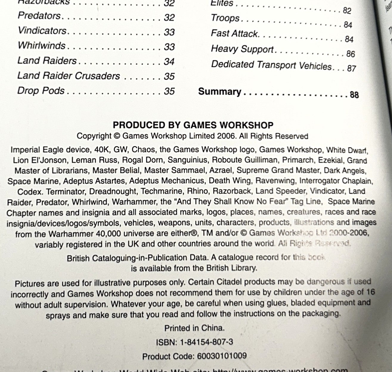 Warhammer 40,000 Codex: Dark Angels 2006