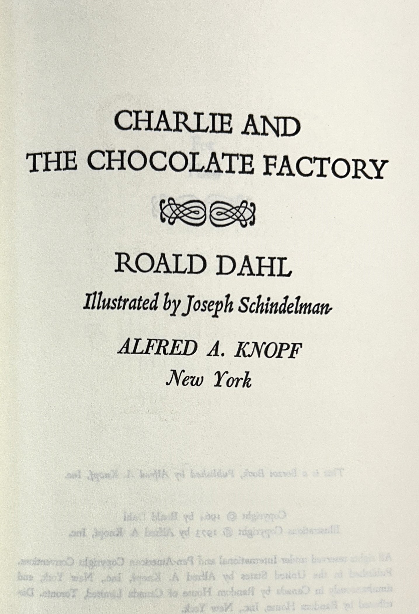 Charlie and the Chocolate Factory by Roald Dahl 1973 Book Club Edition