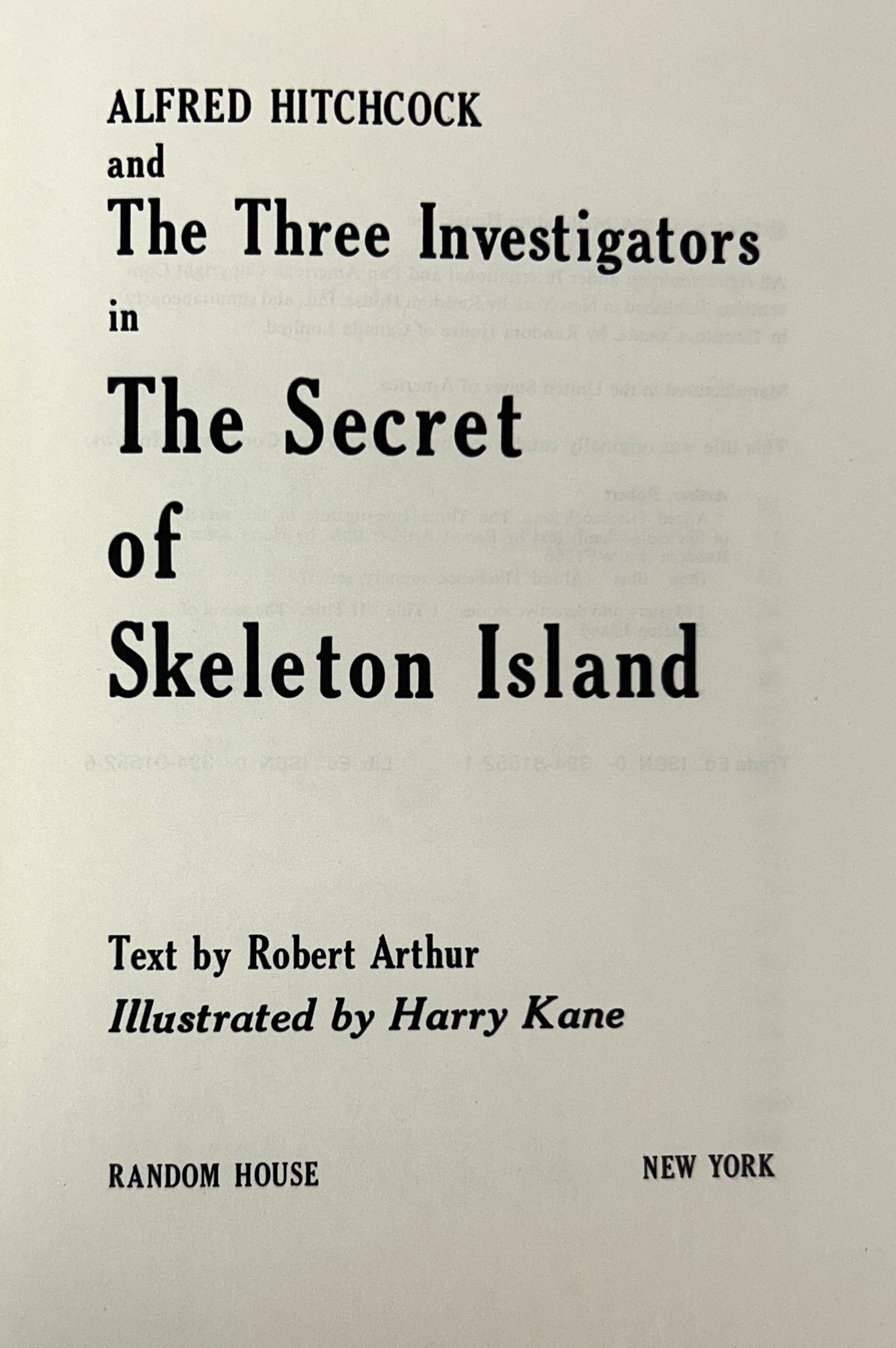 The Secret of Skeleton Island (Alfred Hitchcock & the Three Investigators #6) stated 1966 Later Print
